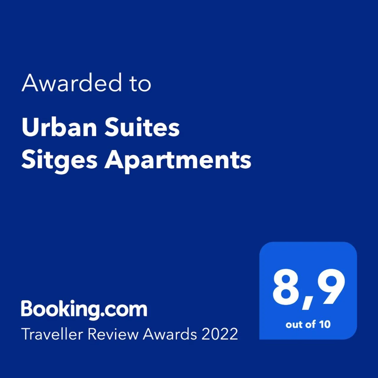Certificate/Award in Urban Suites Sitges Apartments by PriorityVillas