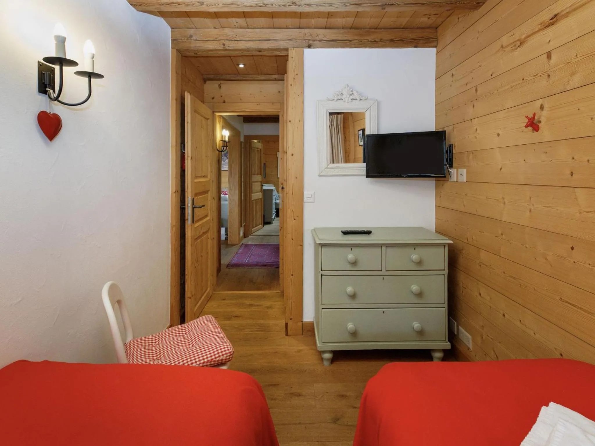 Bedroom, Bed in Chalet Saint Piran-1 by Interhome