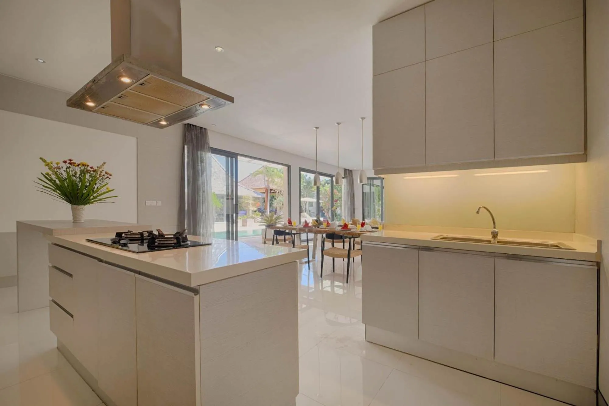 Kitchen or kitchenette in Canggu Villa by Sanga Sanga Hospitality