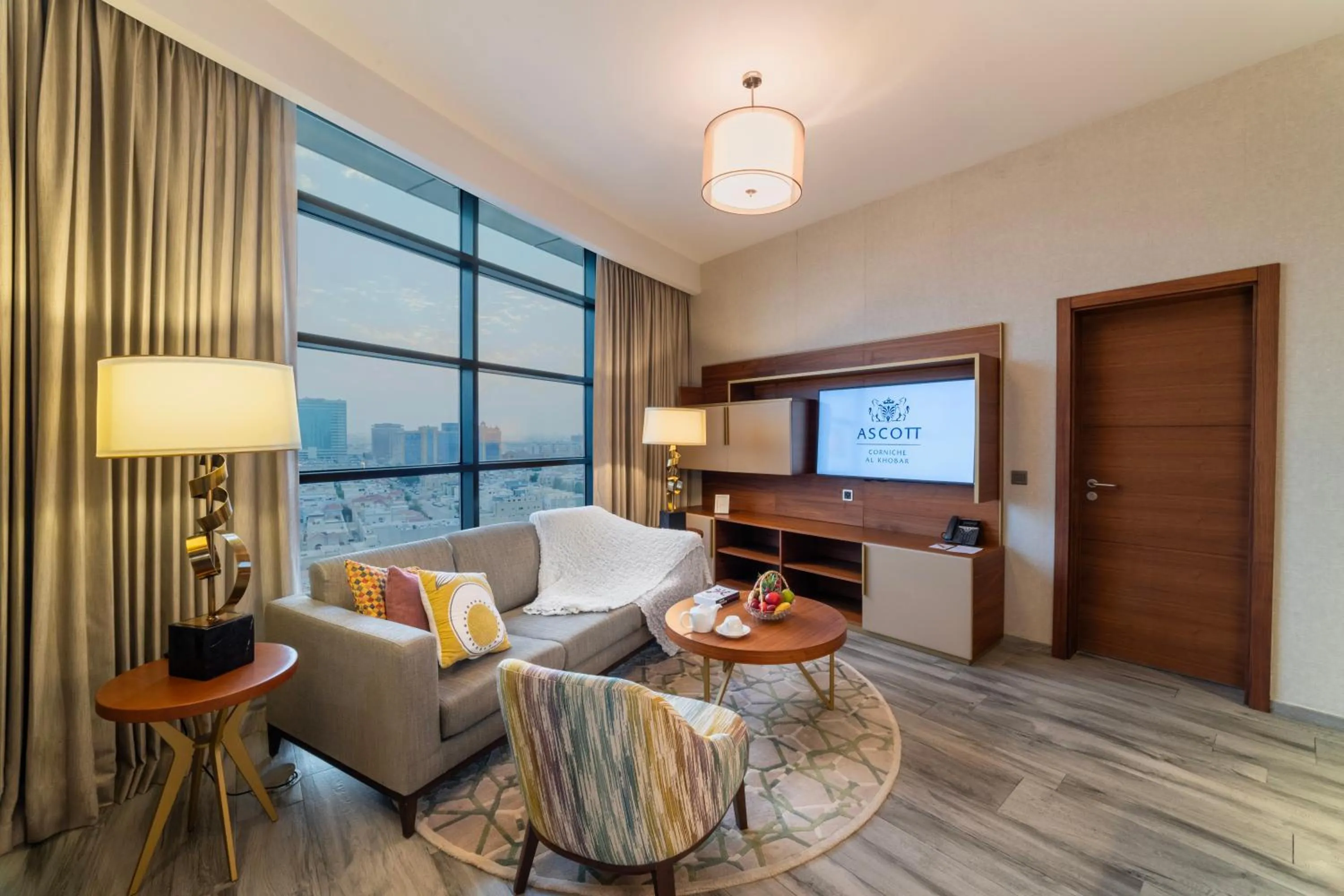 Living room, Bed in Ascott Corniche Al Khobar