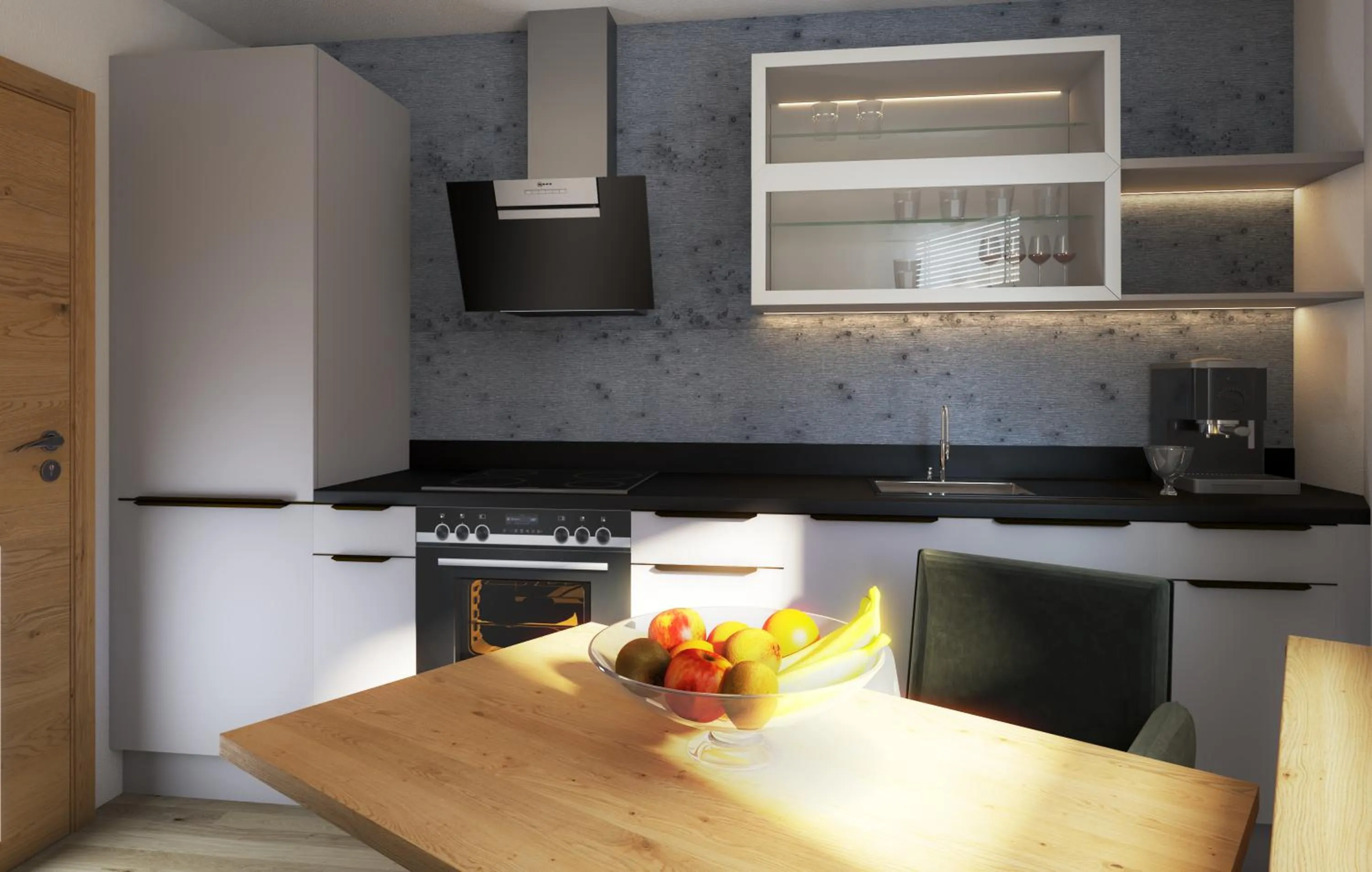 Kitchen or kitchenette in Hotel Garni Feuerstein