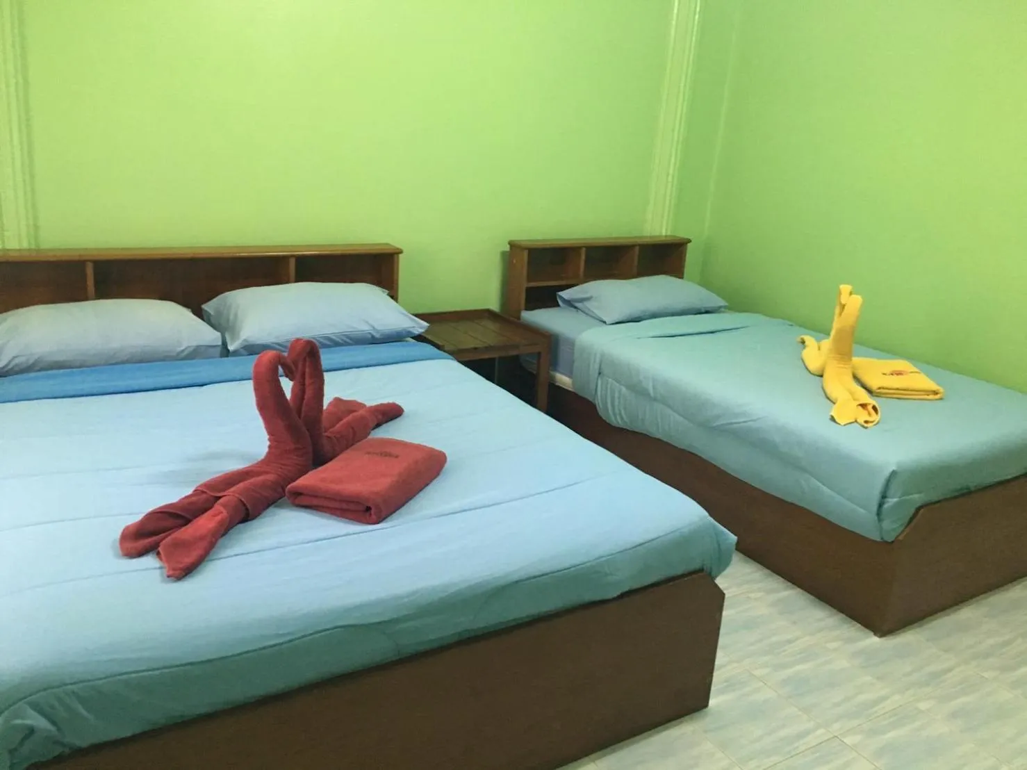 Bed in Rin Beach Resort