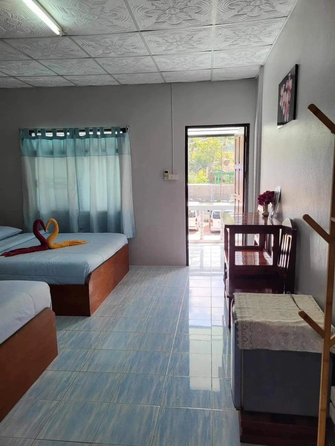 Bed in Rin Beach Resort