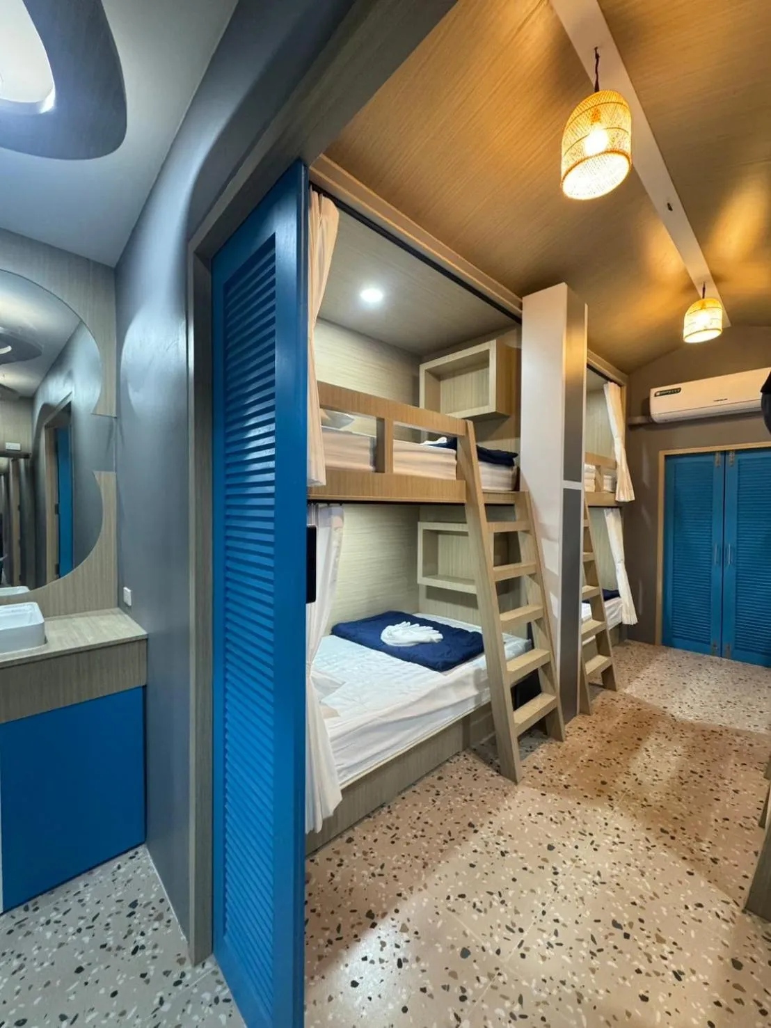 Bed in Rin Beach Resort