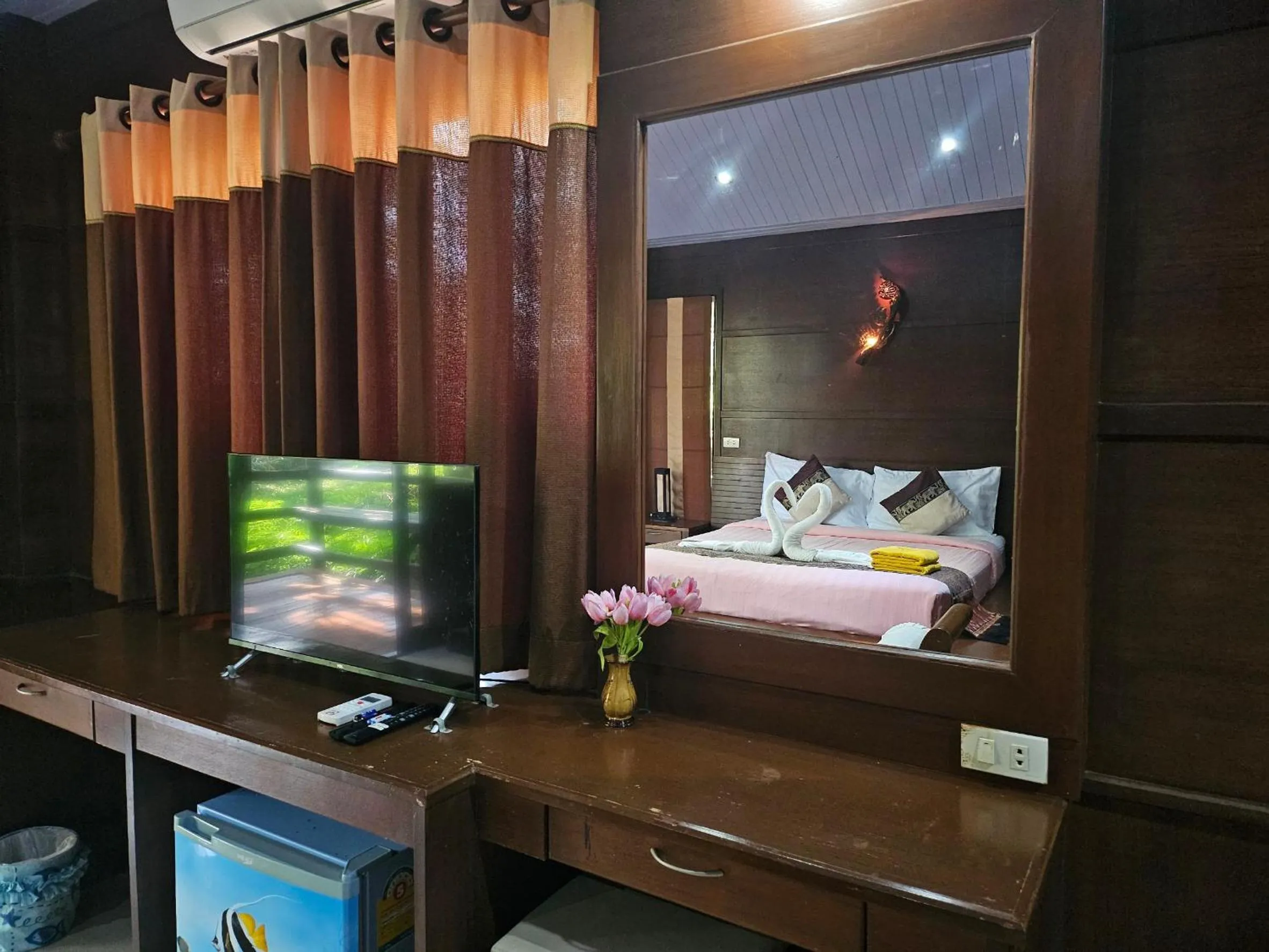 Bed in Rin Beach Resort