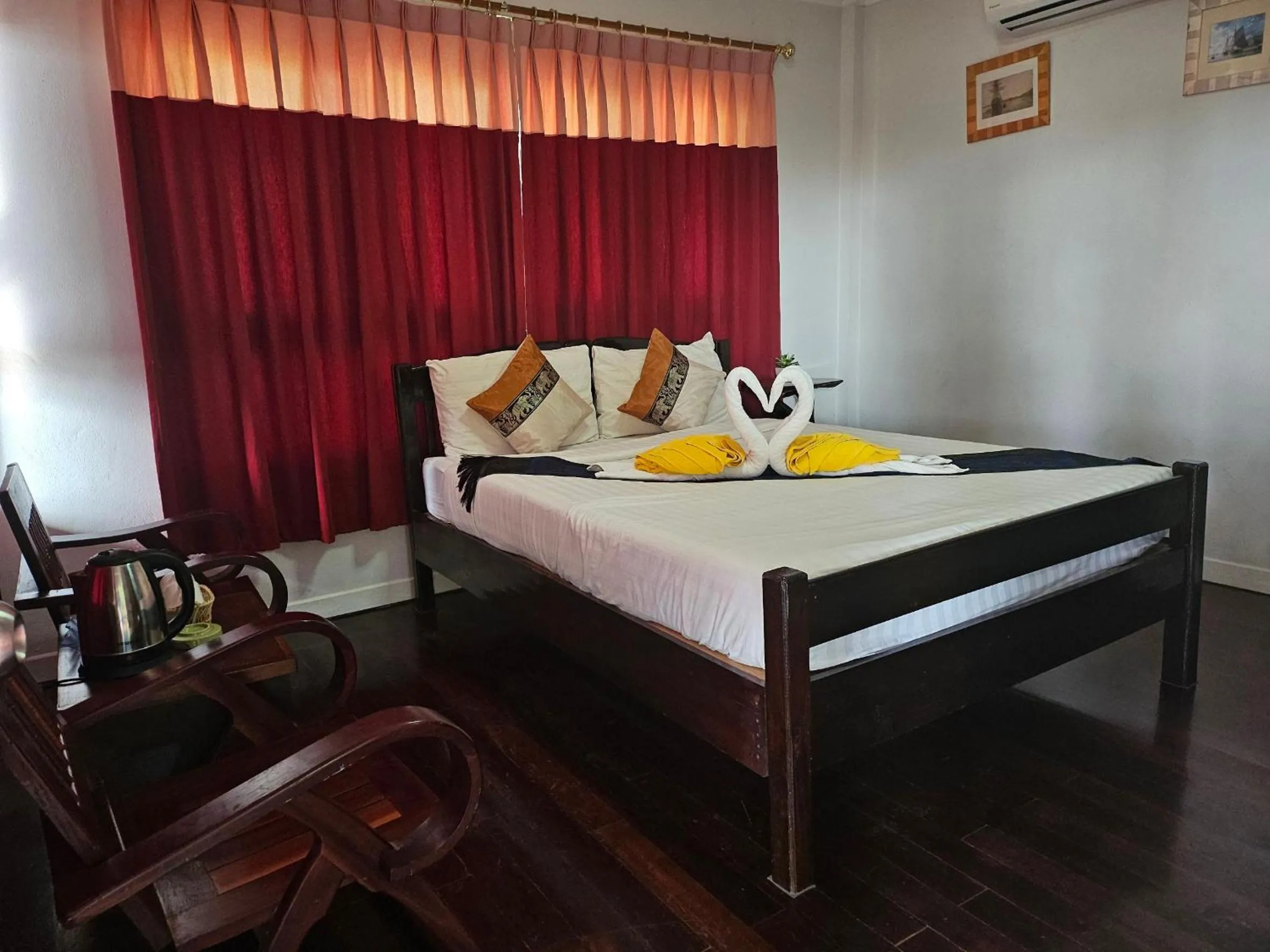 Bed in Rin Beach Resort