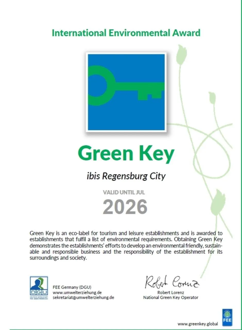 Certificate/Award in ibis Hotel Regensburg City