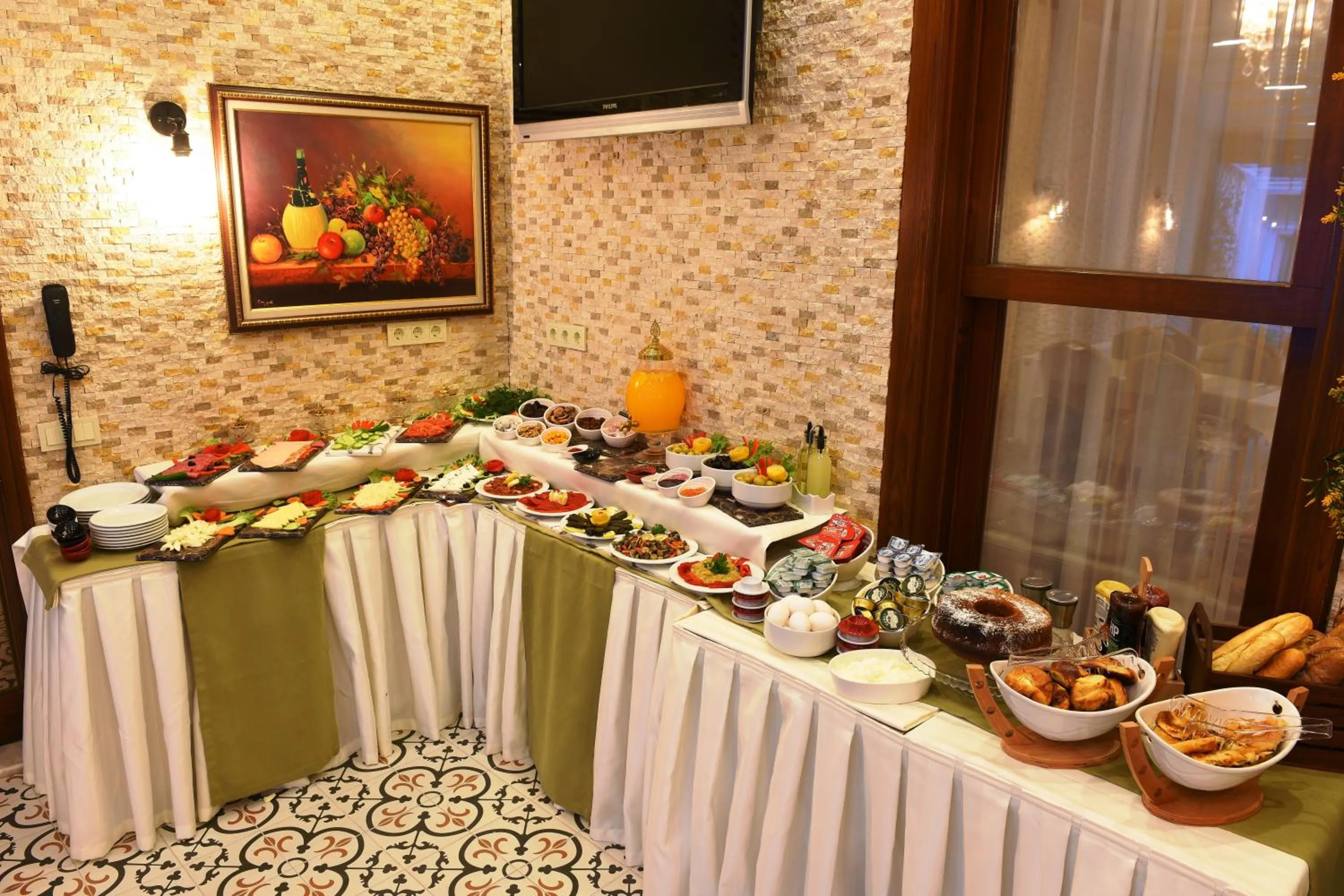 Buffet breakfast in Elyka Hotel