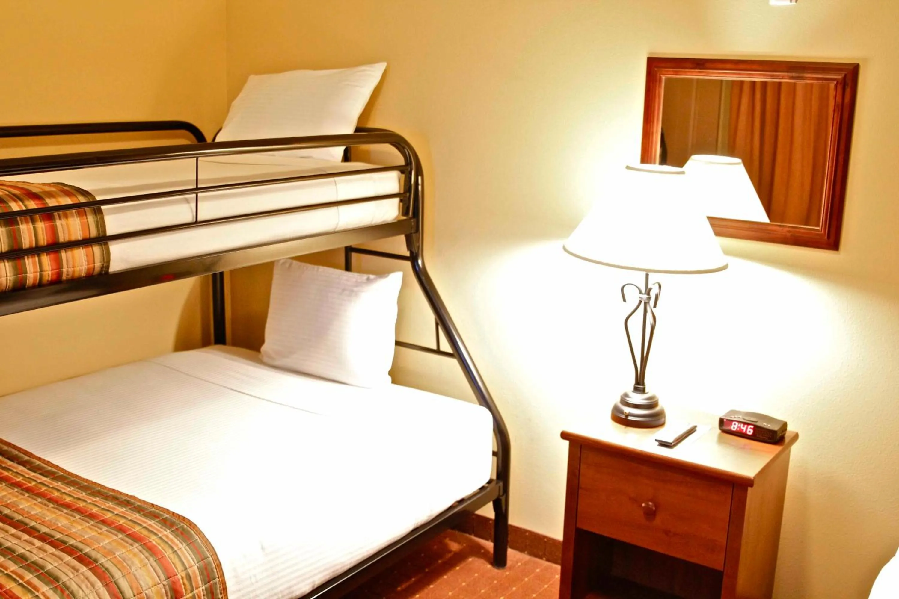 Decorative detail, Bed in Arbuckle Lodge Gillette