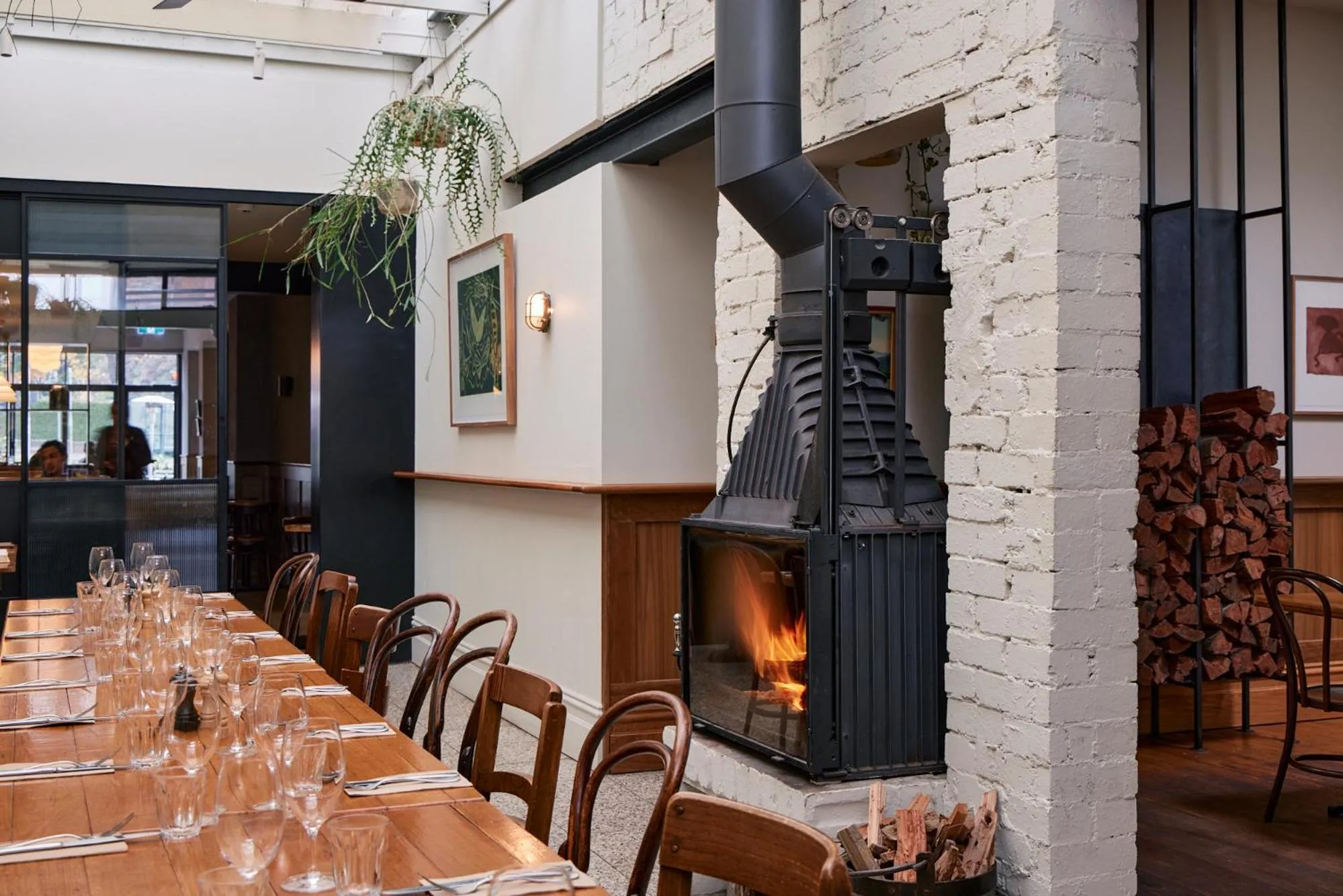 fireplace in Naughtons Hotel