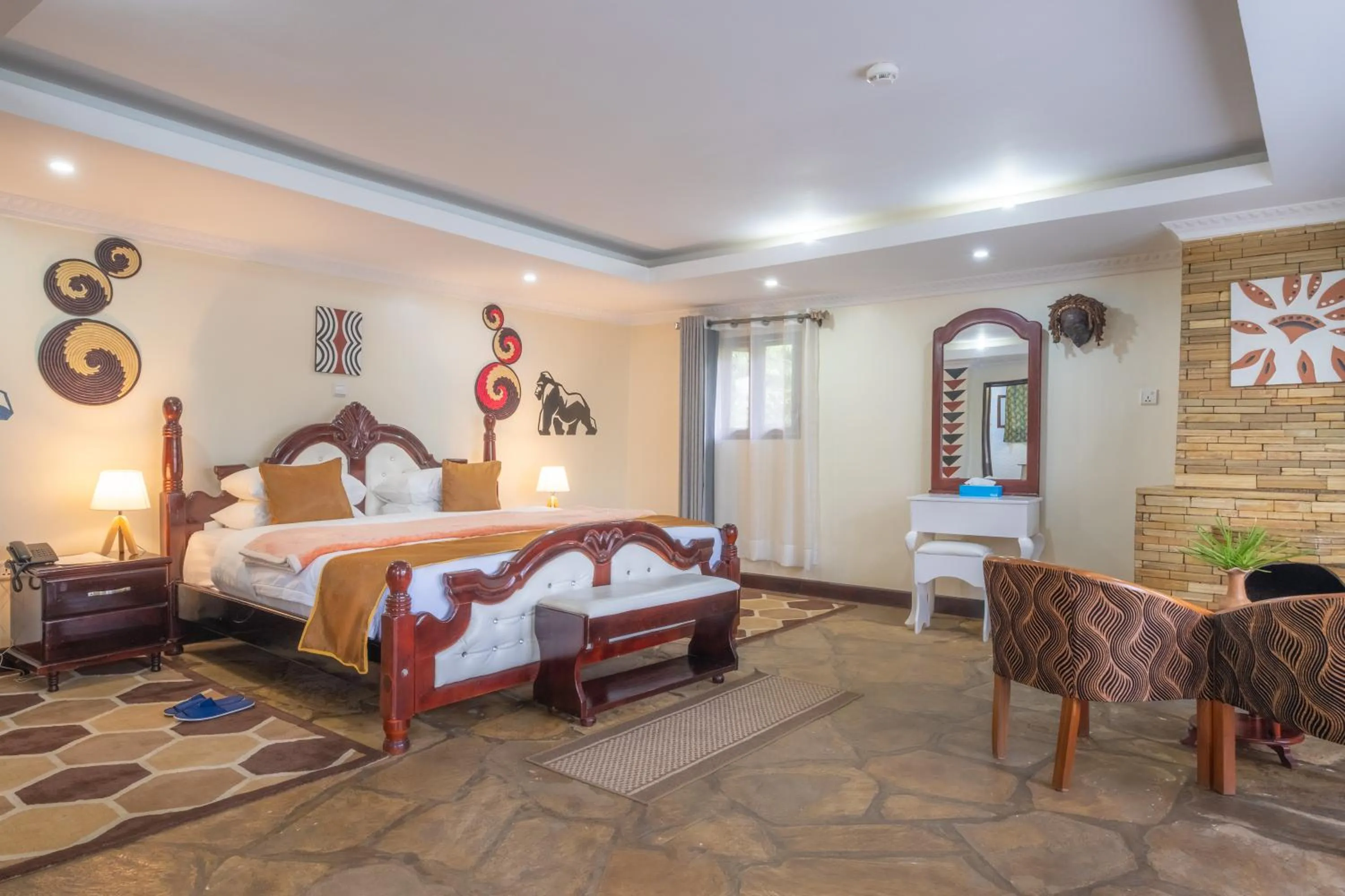 Bed in Ingagi Park View Lodge