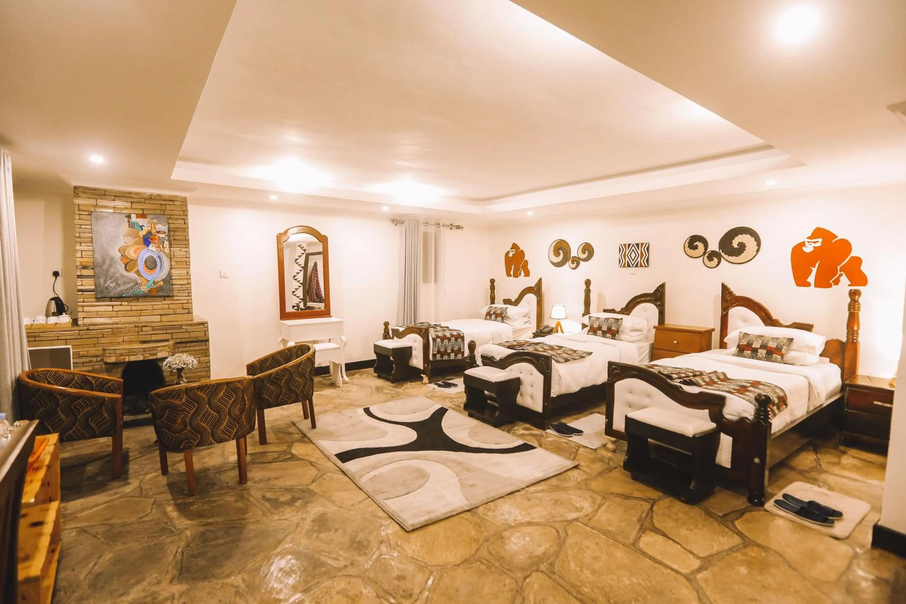 Bed in Ingagi Park View Lodge