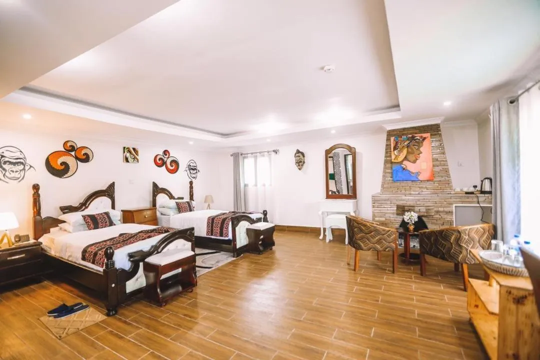 Bed in Ingagi Park View Lodge