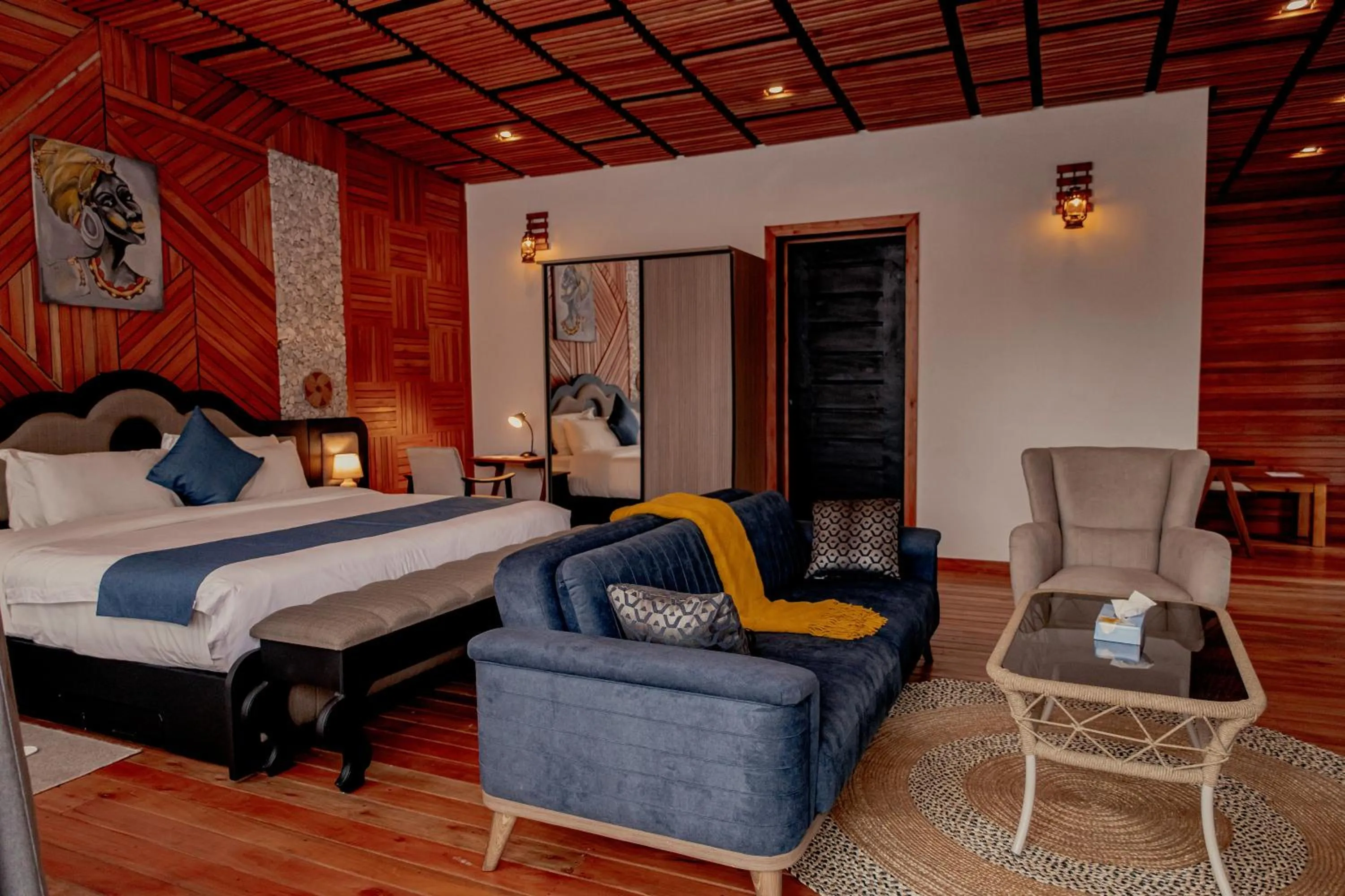 Bed in Ingagi Park View Lodge