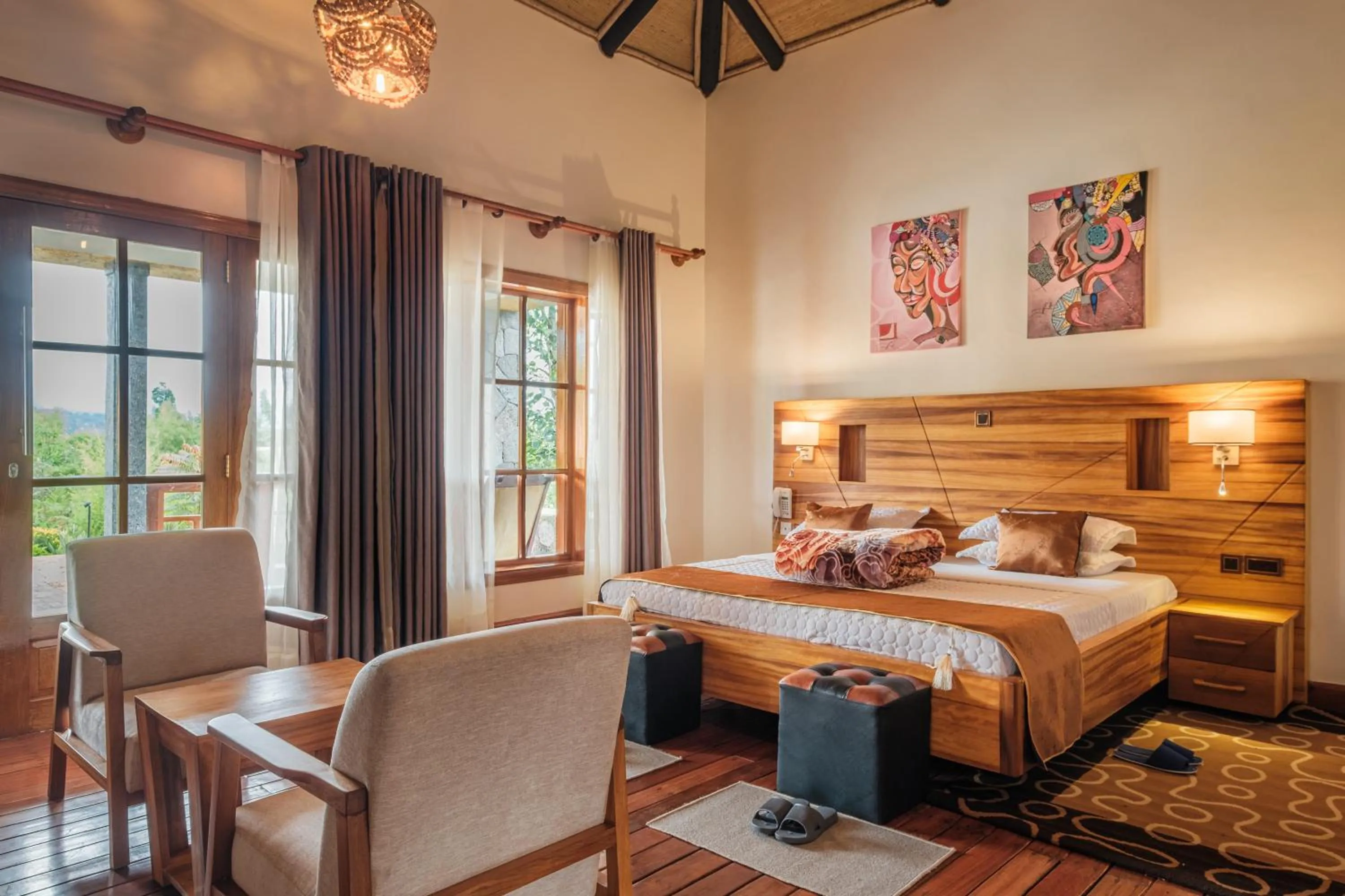 Bed in Ingagi Park View Lodge