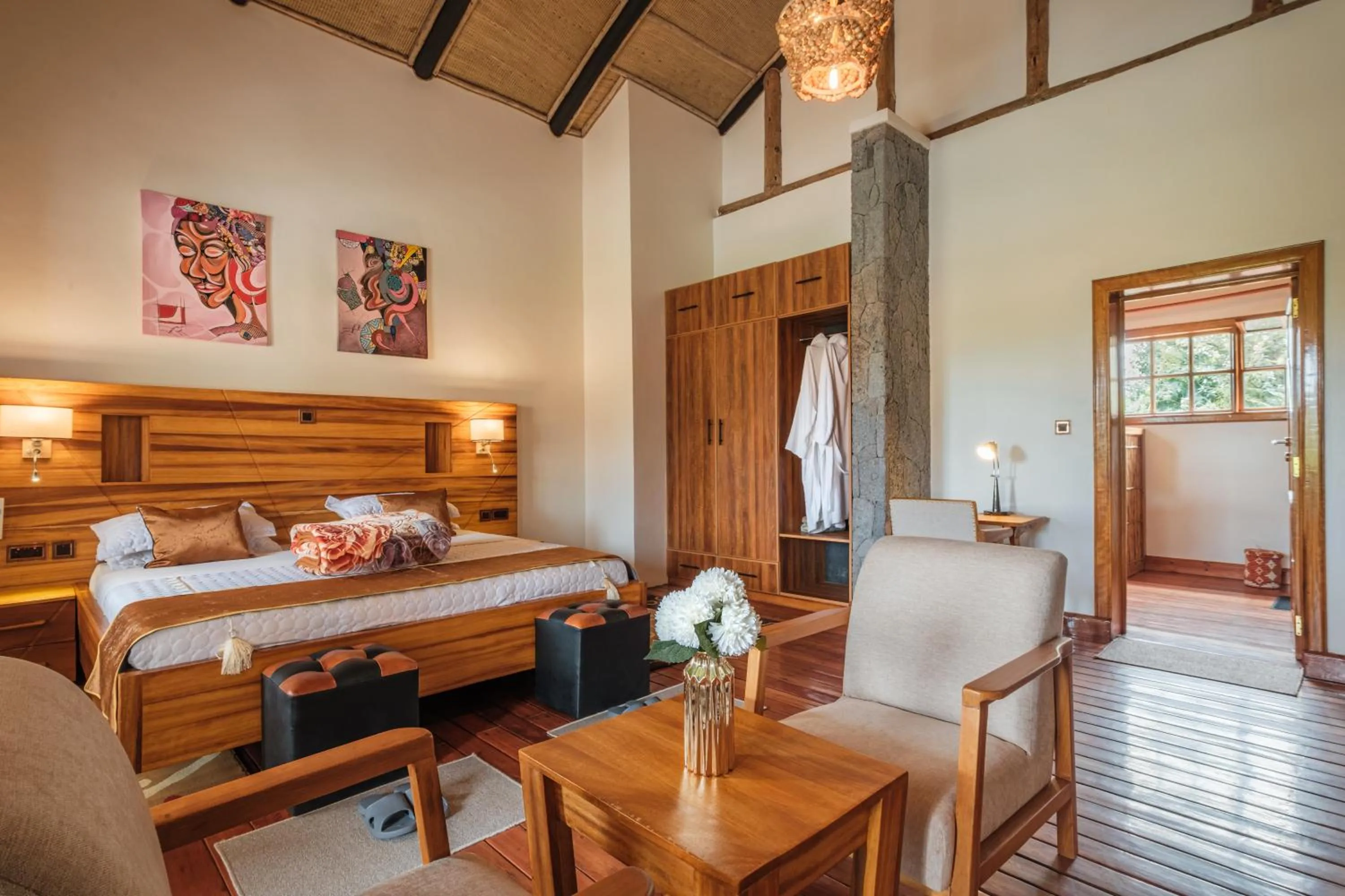 Bed in Ingagi Park View Lodge