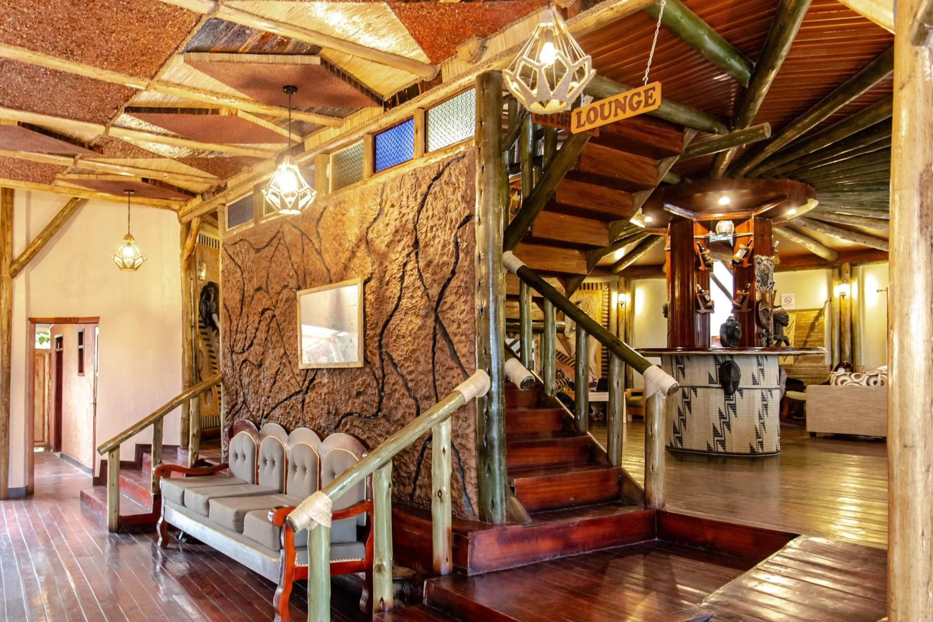 Living room in Ingagi Park View Lodge