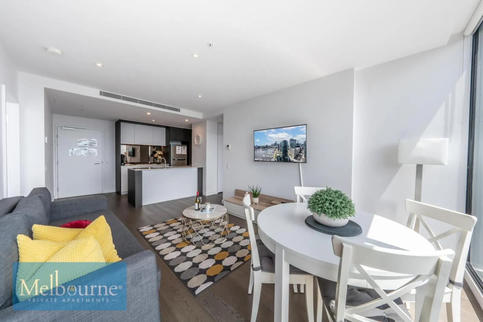 Living room in Melbourne Private Apartments - Collins Wharf Waterfront, Docklands