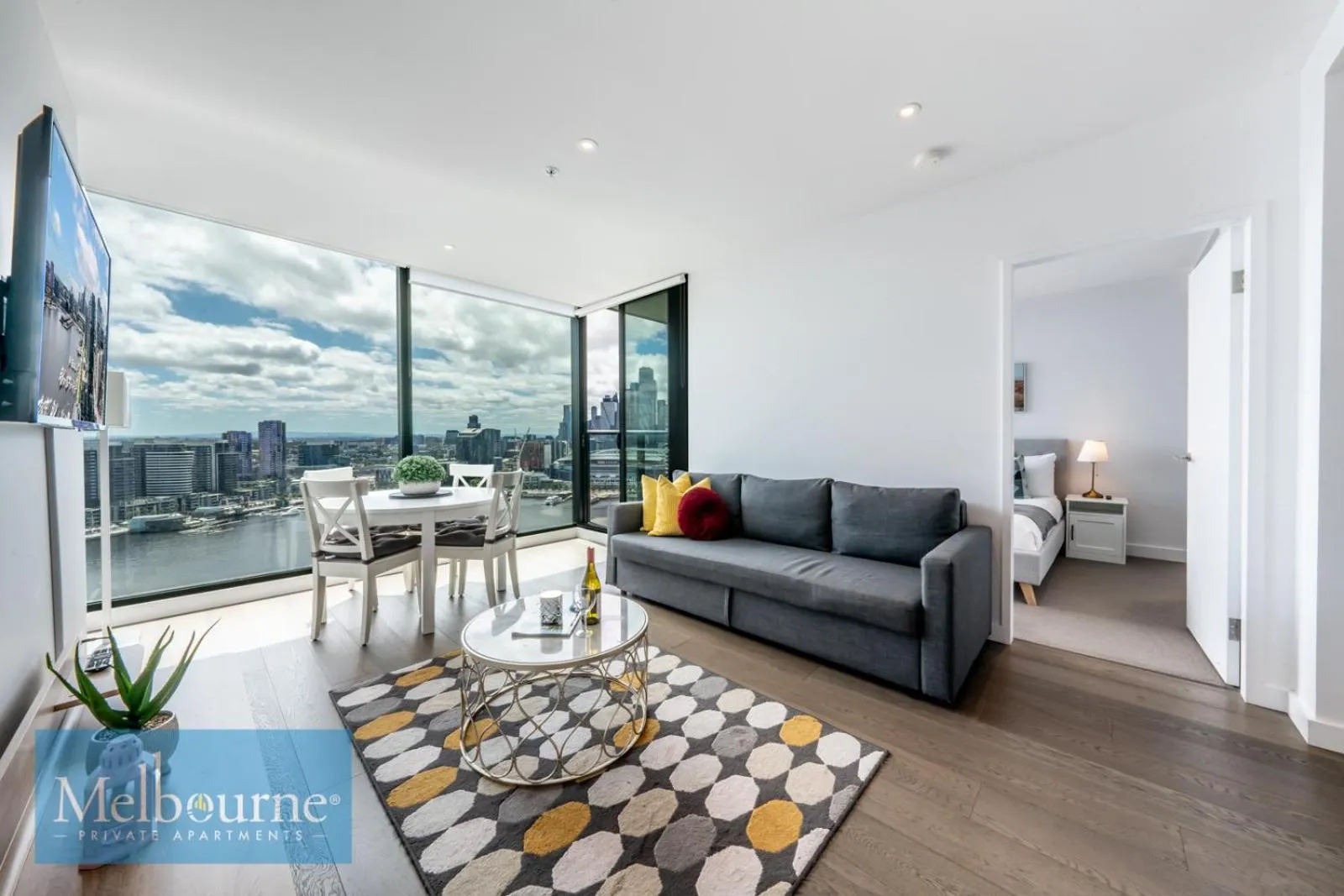 Living room in Melbourne Private Apartments - Collins Wharf Waterfront, Docklands