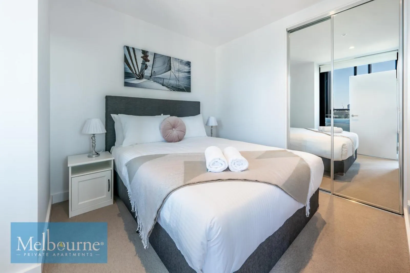 View (from property/room), Bed in Melbourne Private Apartments - Collins Wharf Waterfront, Docklands