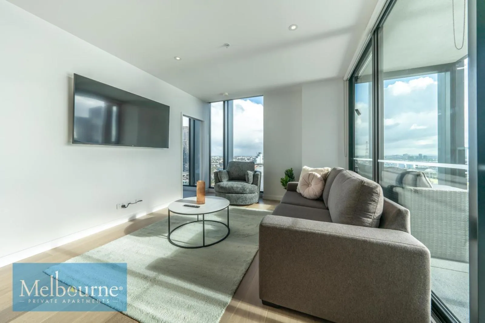 Living room in Melbourne Private Apartments - Collins Wharf Waterfront, Docklands