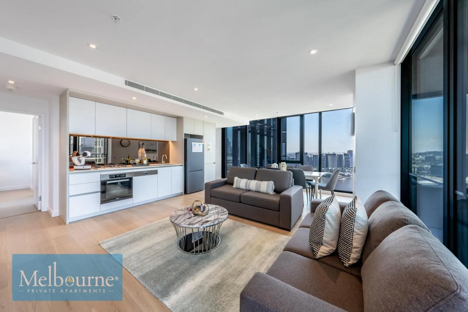 Living room in Melbourne Private Apartments - Collins Wharf Waterfront, Docklands
