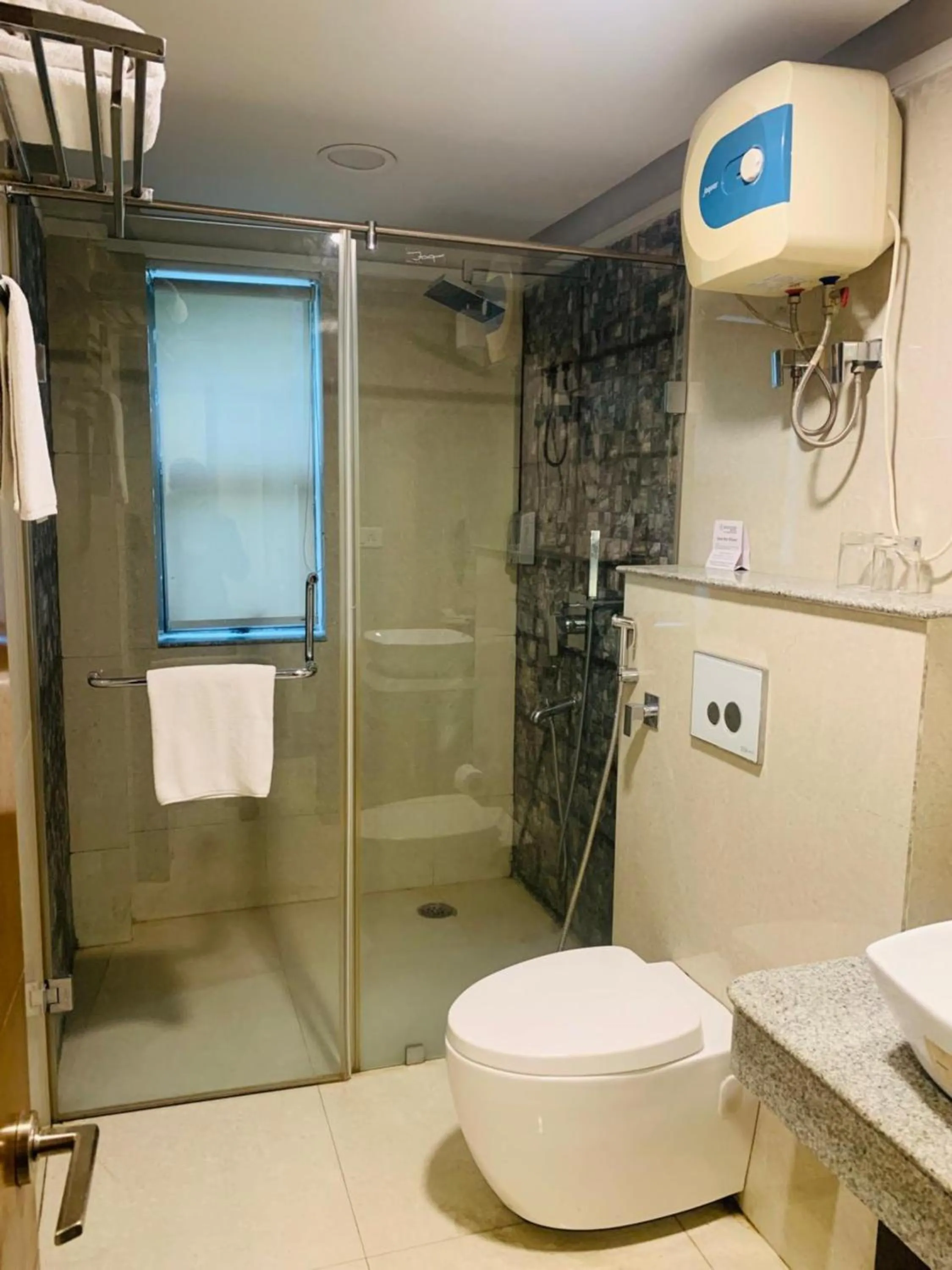 Bathroom in Aristocrat Hotel, New Town, Kolkata