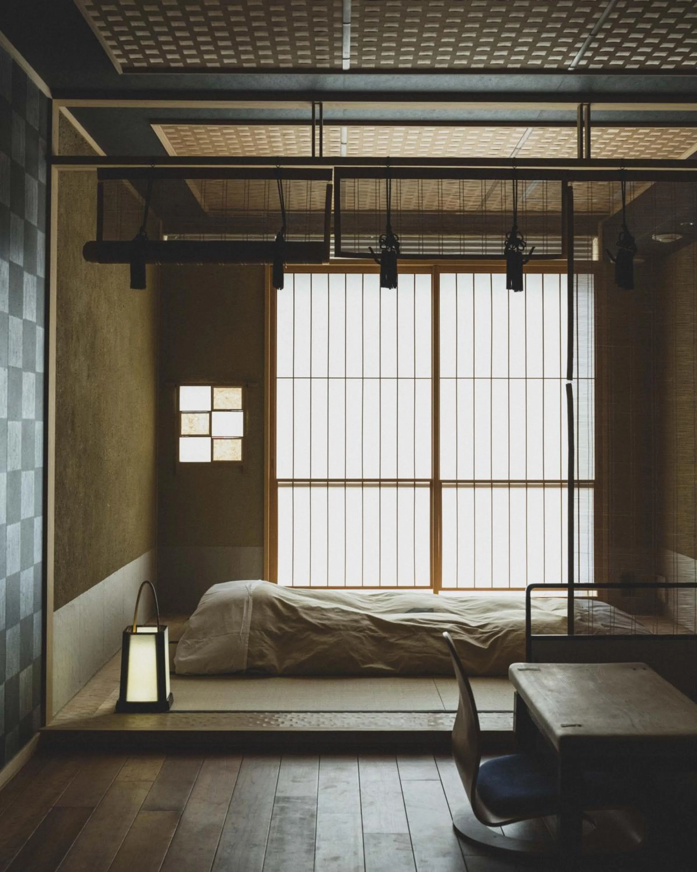 Photo of the whole room, Bed in cyashitsu ryokan asakusa