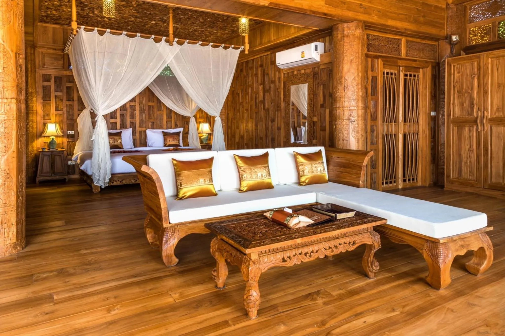 Seating area, Bed in Santhiya Phuket Natai Resort & Spa
