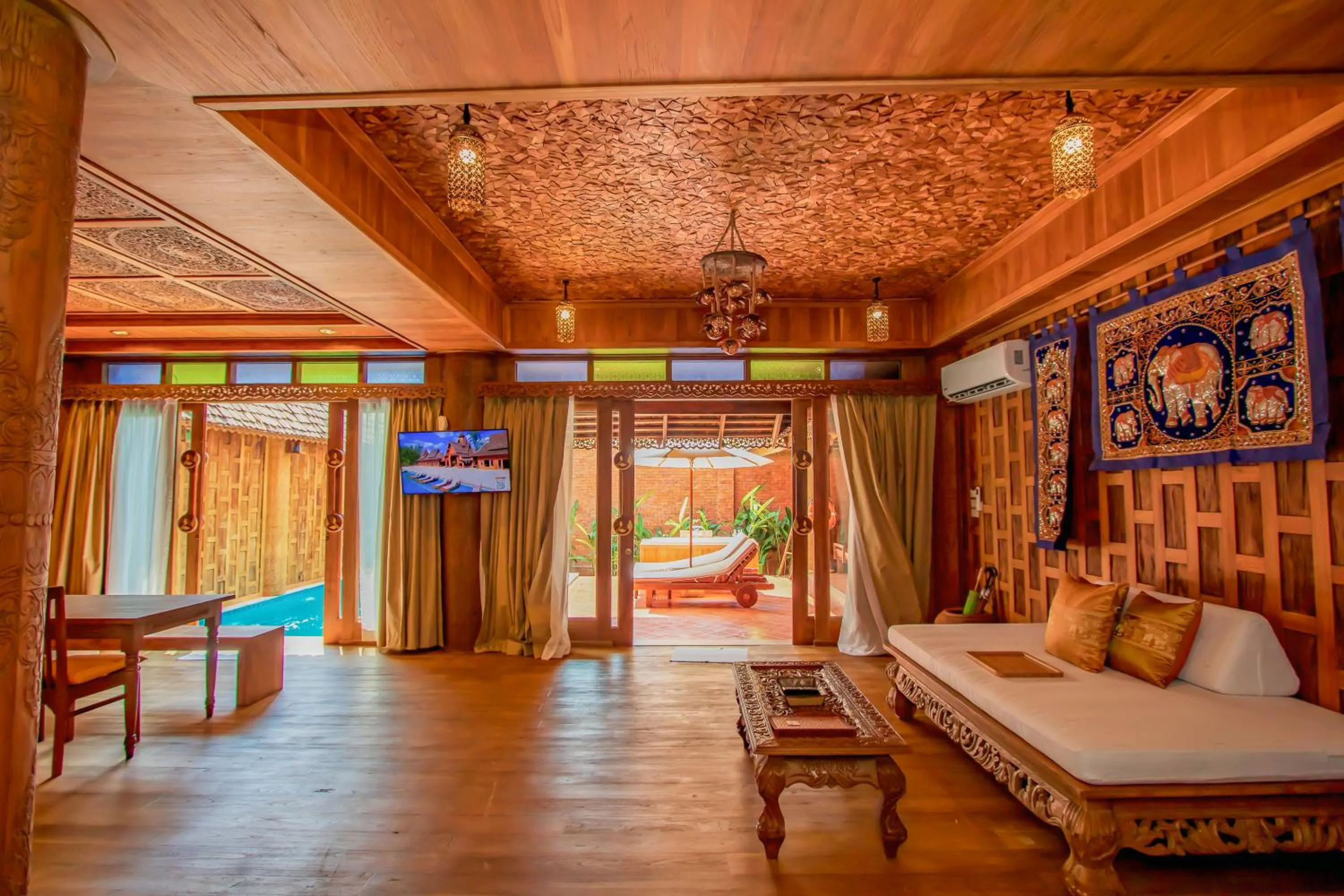 Living room, Bed in Santhiya Phuket Natai Resort & Spa