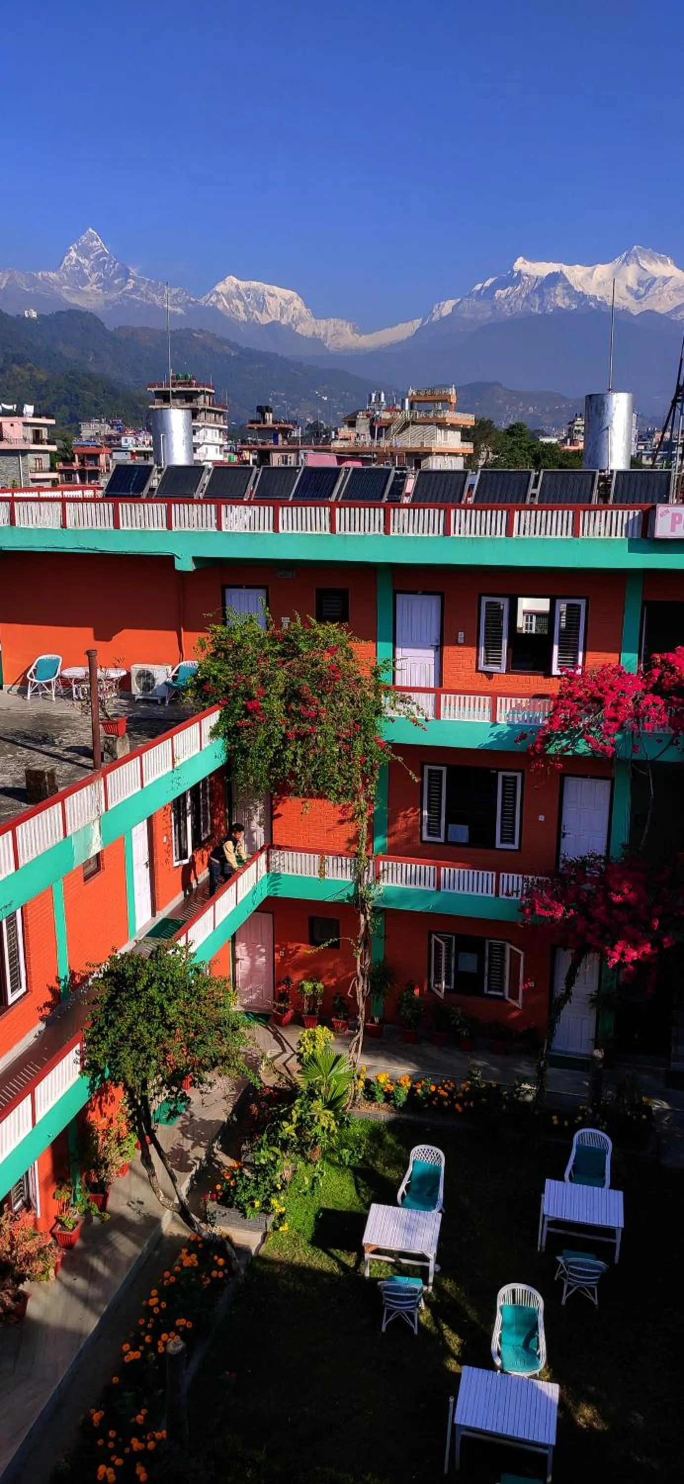 Patio in New Pokhara Lodge - Pokhara Lakeside