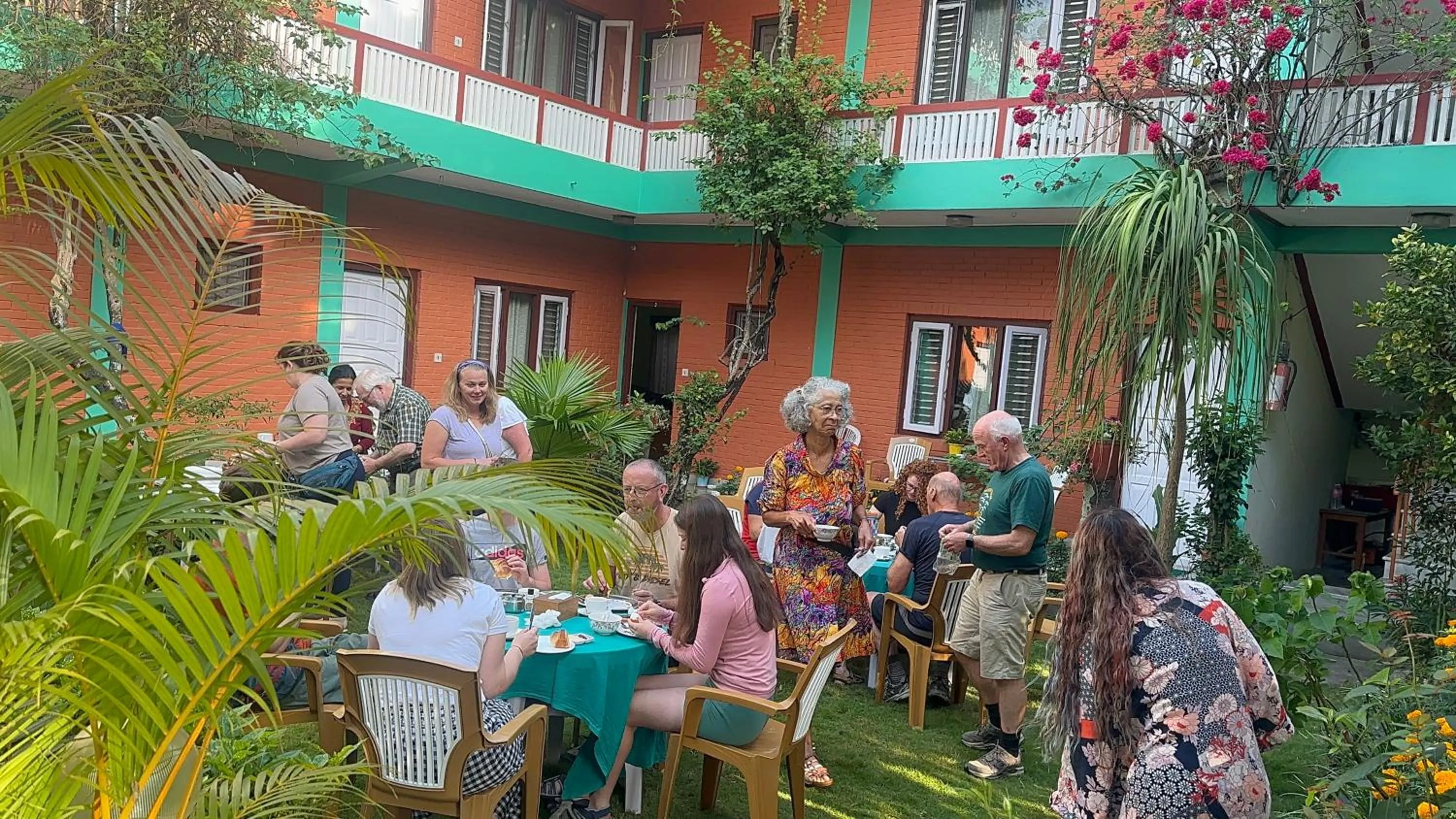 Patio in New Pokhara Lodge - Pokhara Lakeside