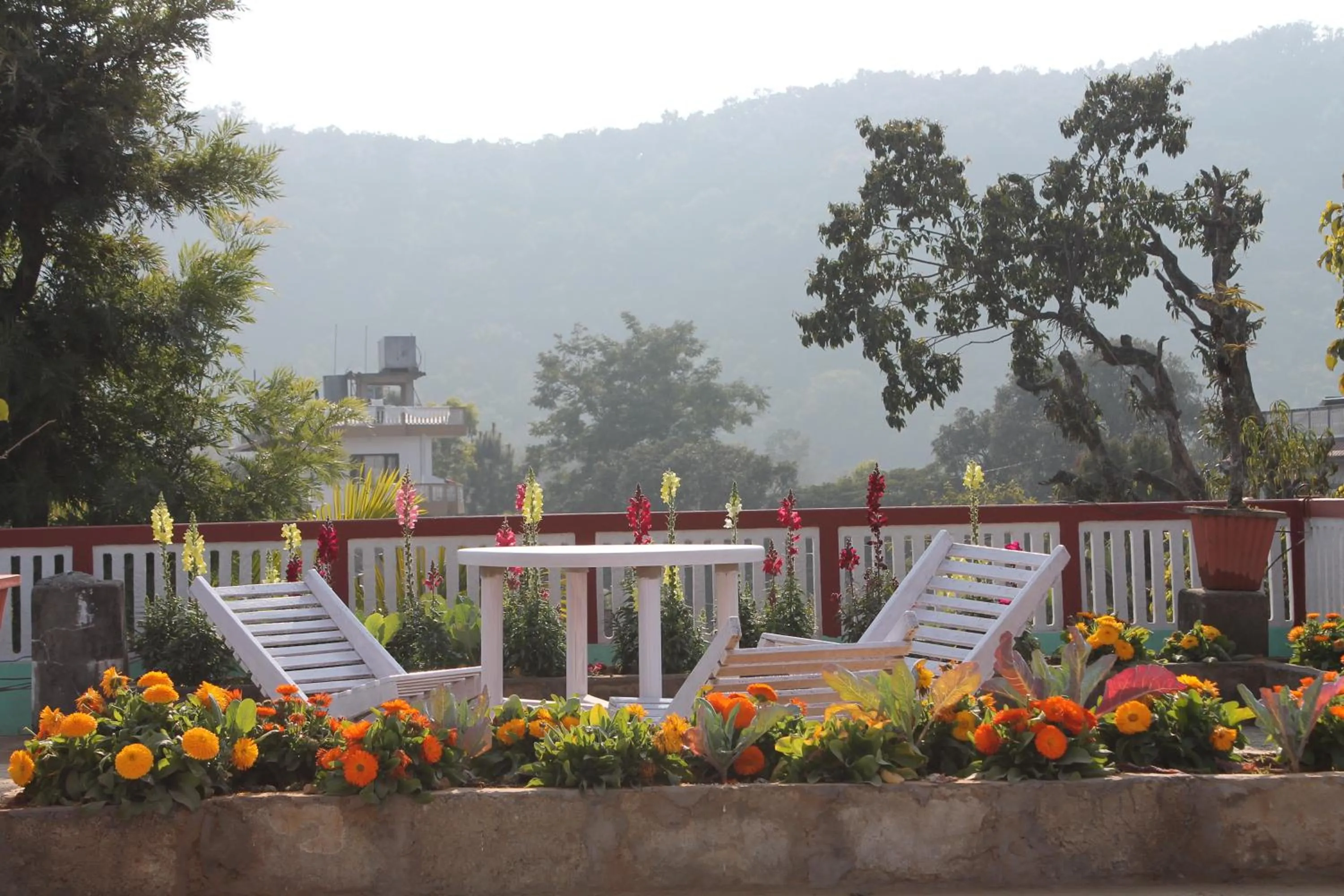 Balcony/Terrace in New Pokhara Lodge - Pokhara Lakeside