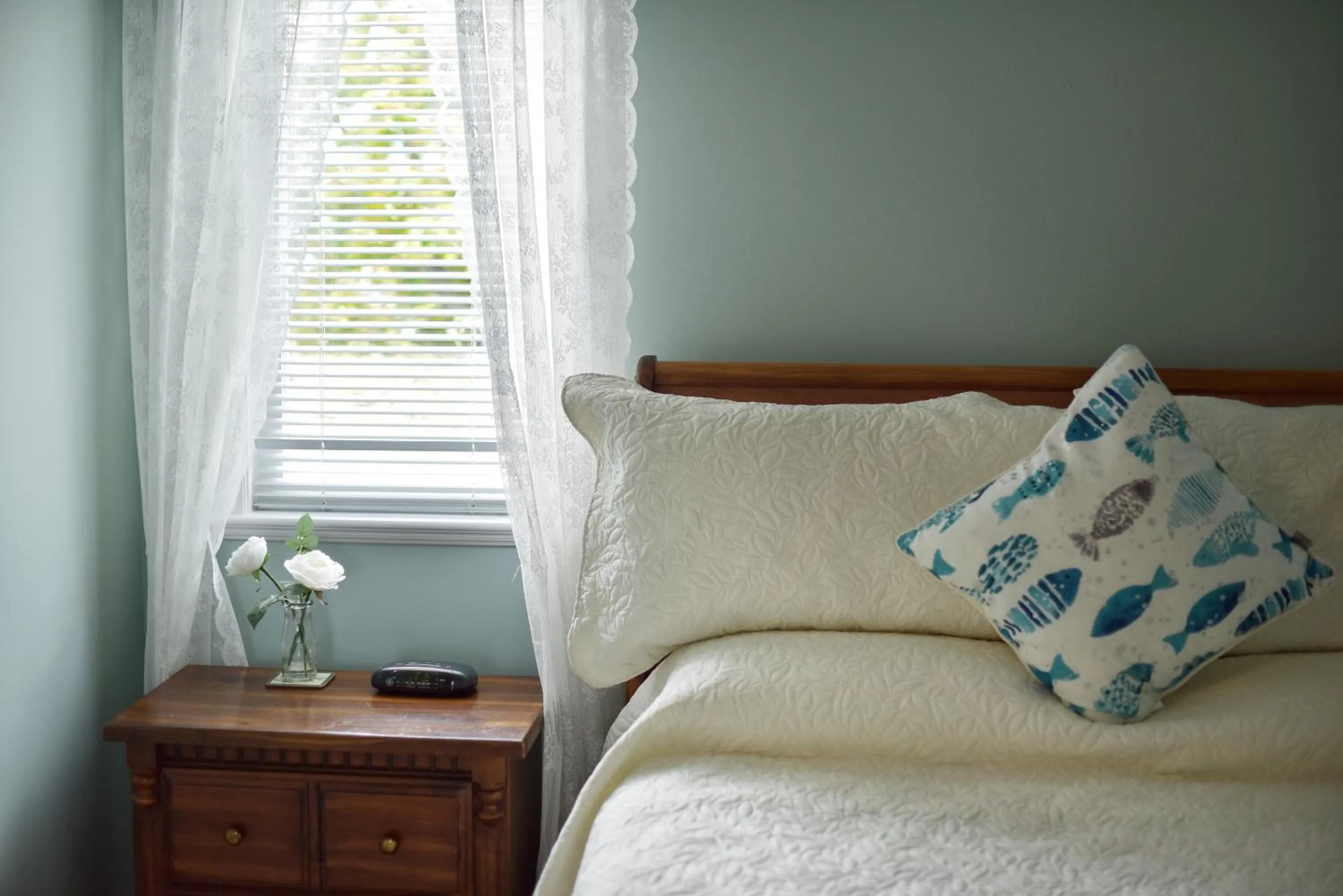 Bed in Star of the Sea guest house