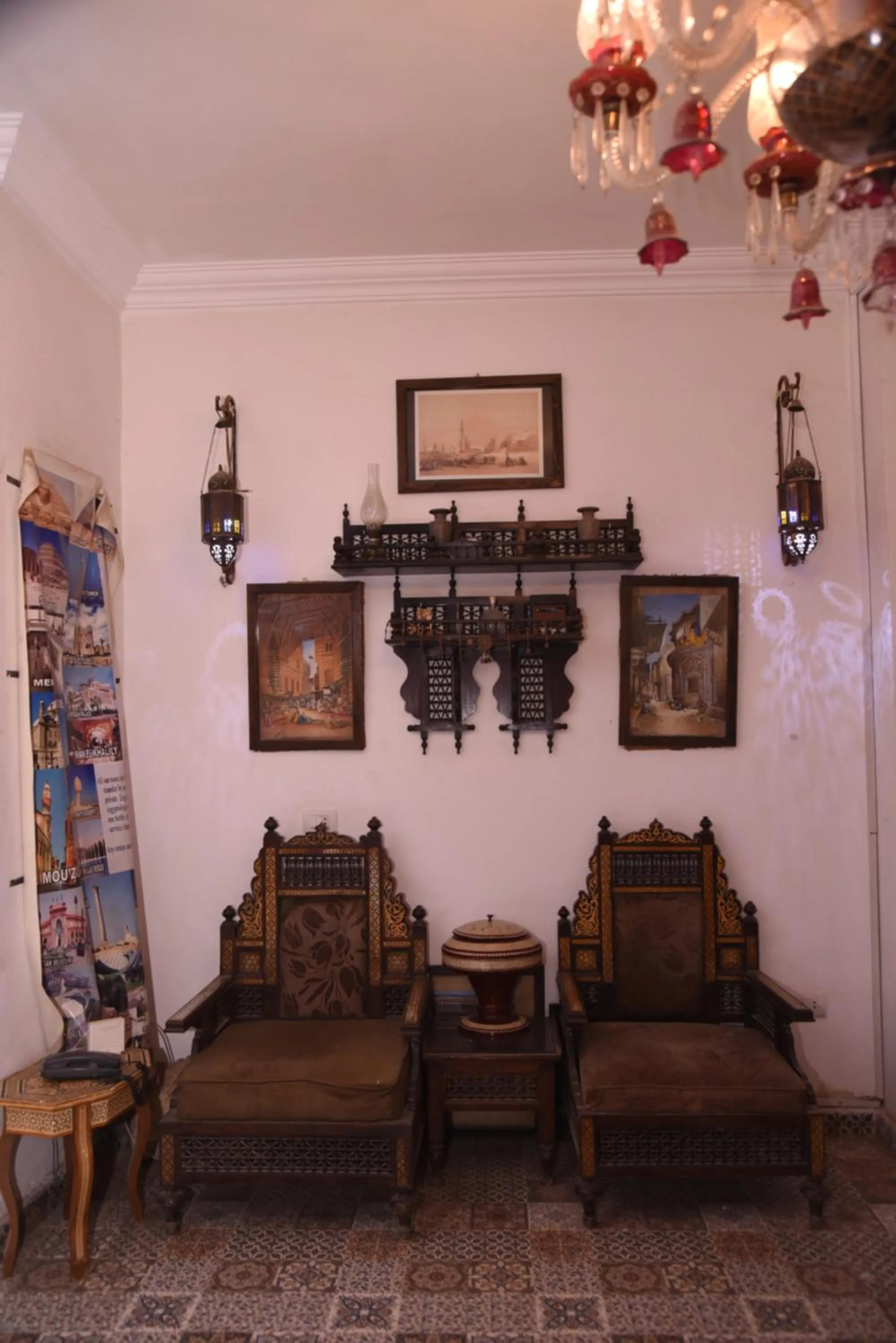 Seating area in Arabian Nights Pyramids Guesthouse