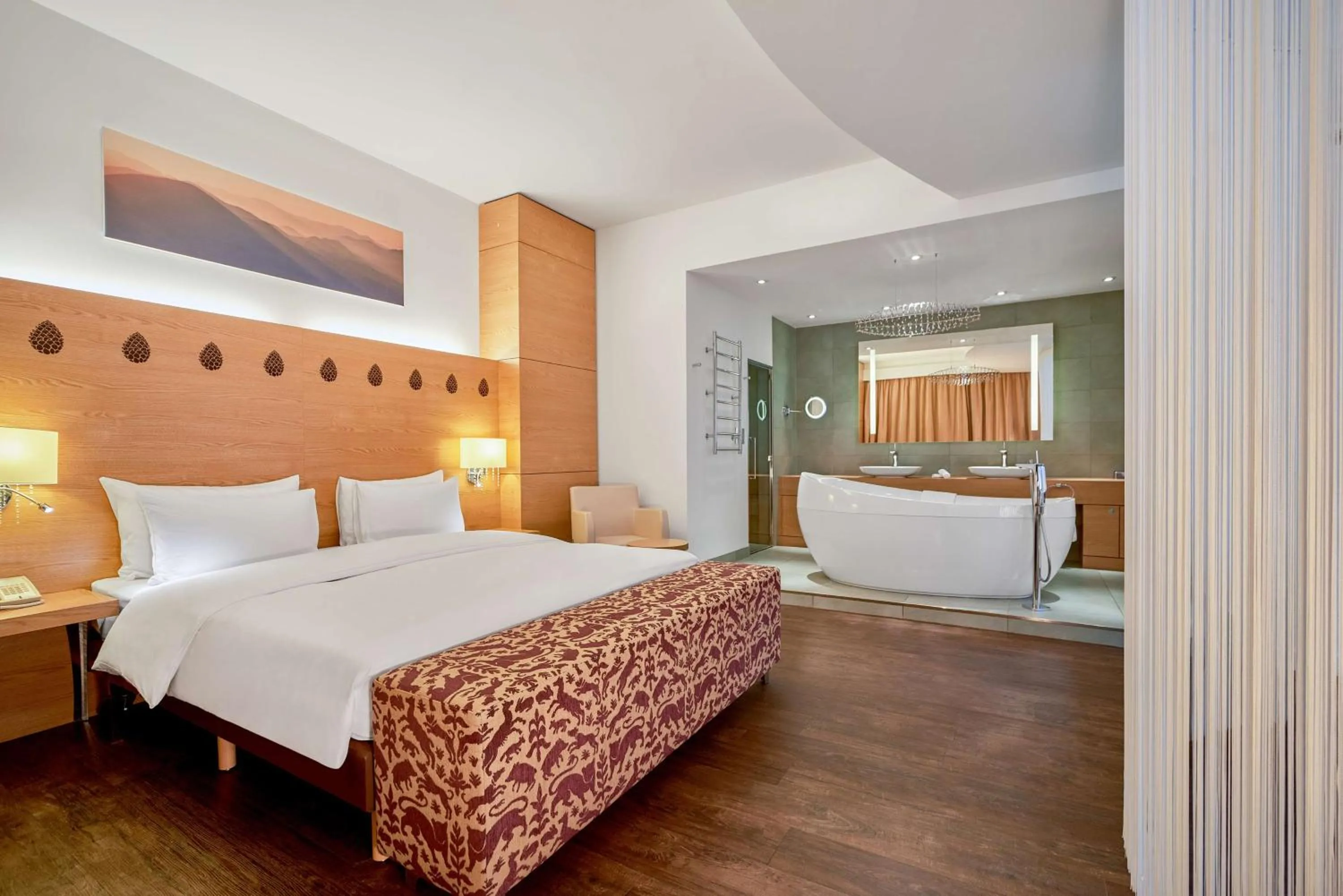 Bathroom, Bed in Radisson Blu Resort Bukovel