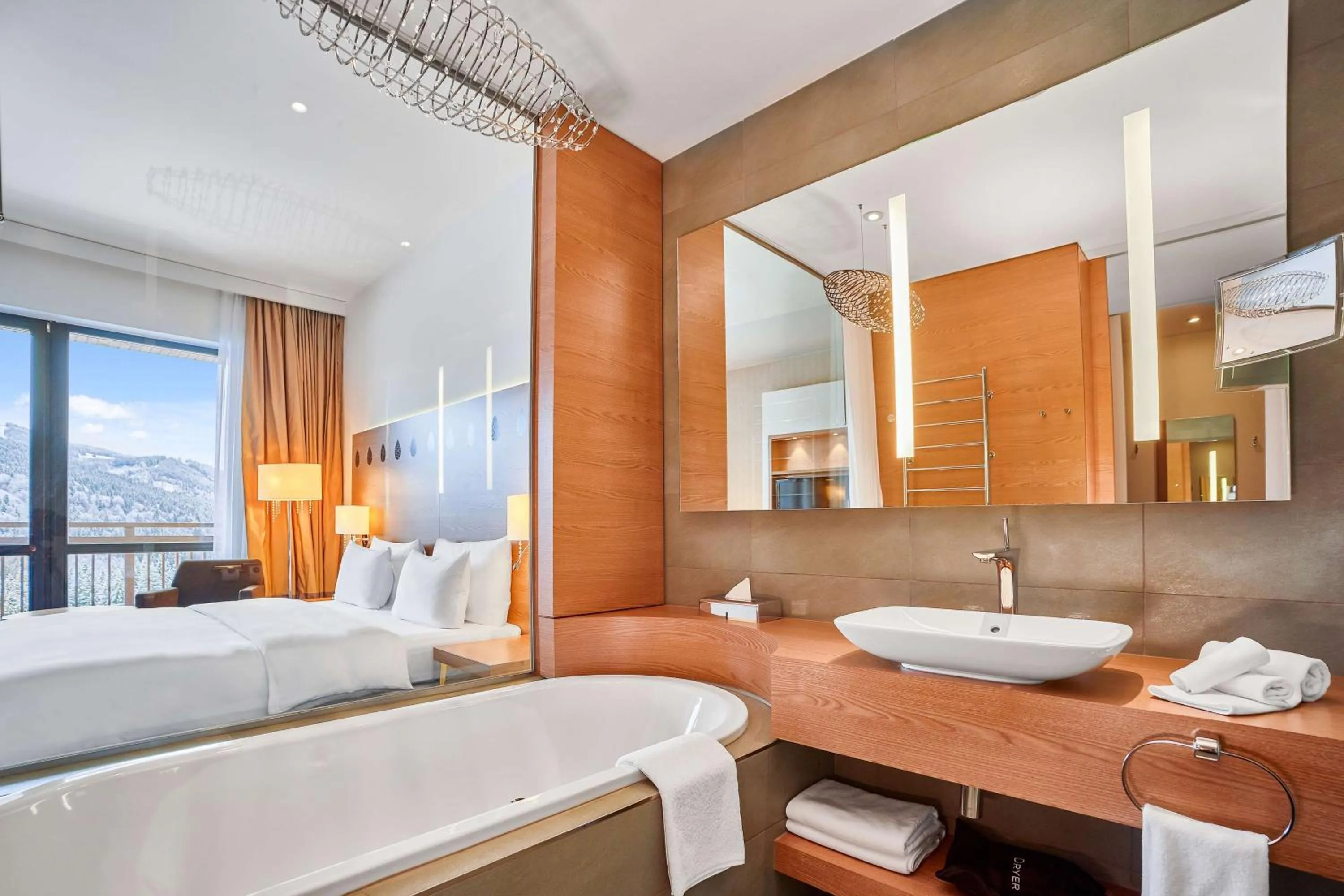 Bathroom, Bed in Radisson Blu Resort Bukovel