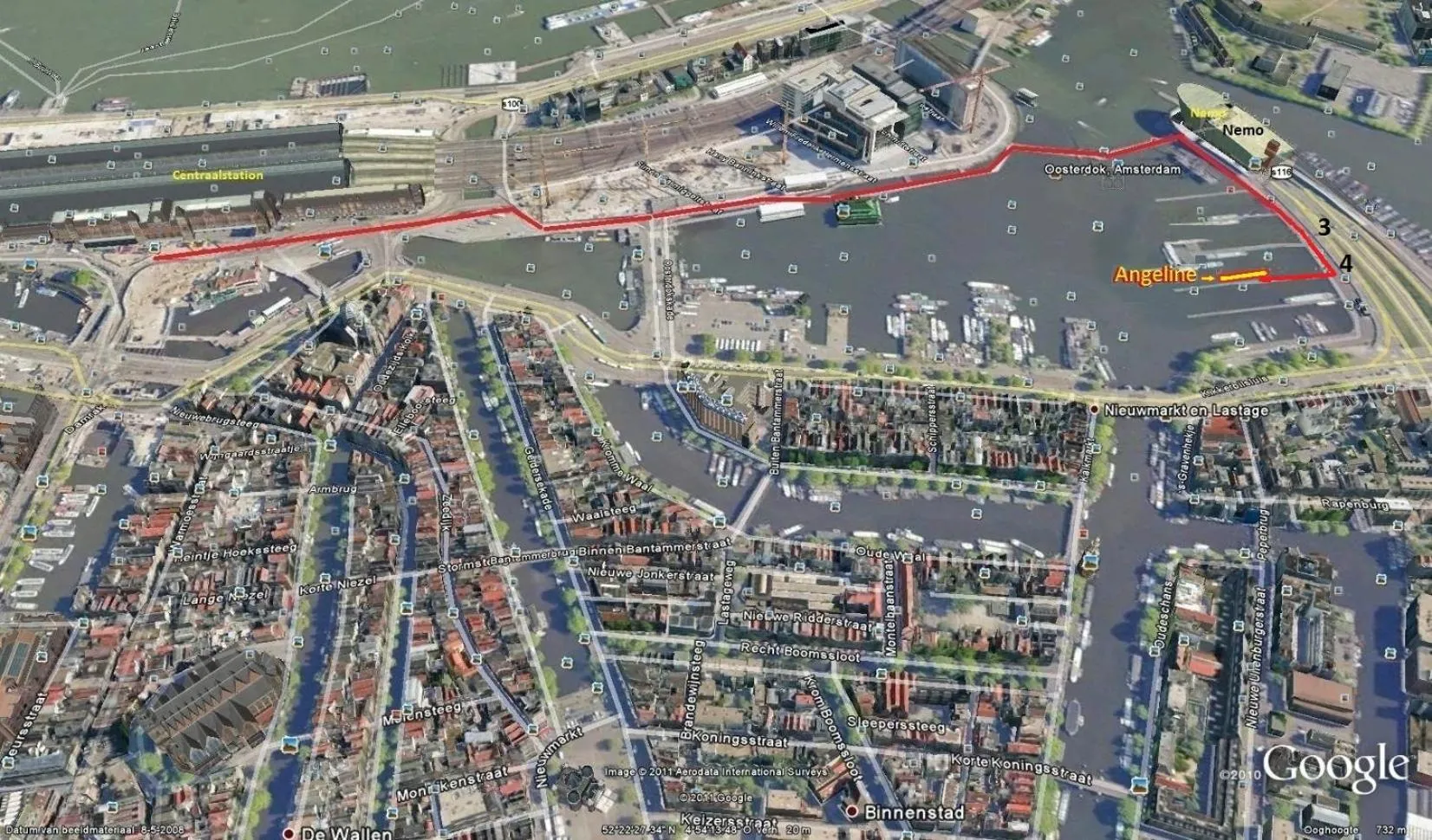 Bird's eye view in Hotelboat Angeline