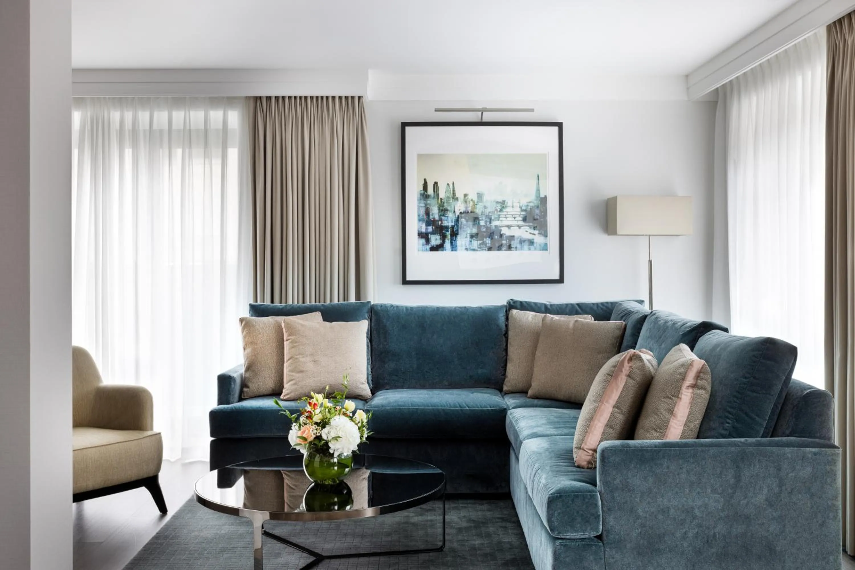 Living room in 15 Basil Street Knightsbridge, Luxury Serviced Apartments