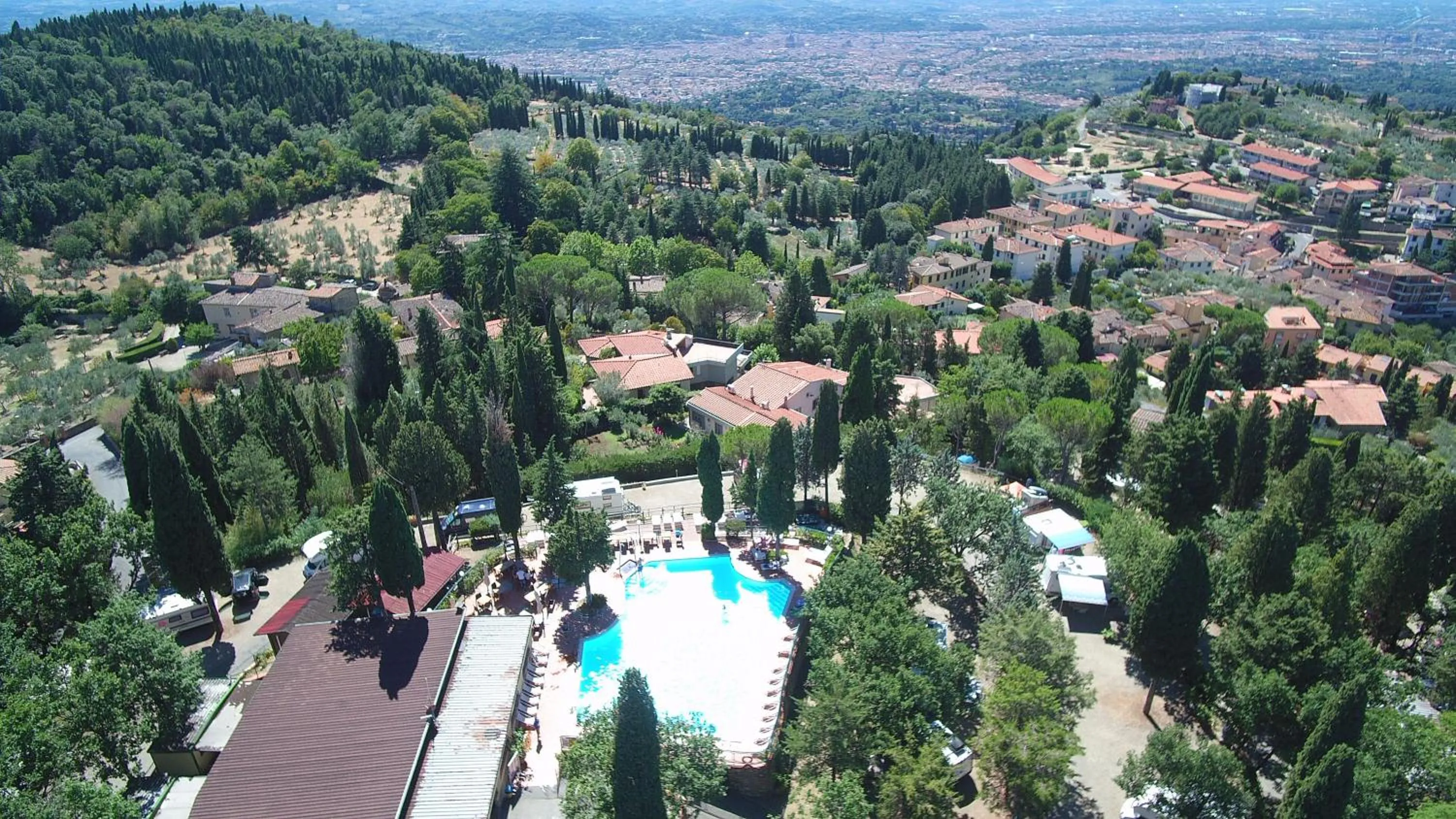 Pool view in Camping Village Panoramico Fiesole
