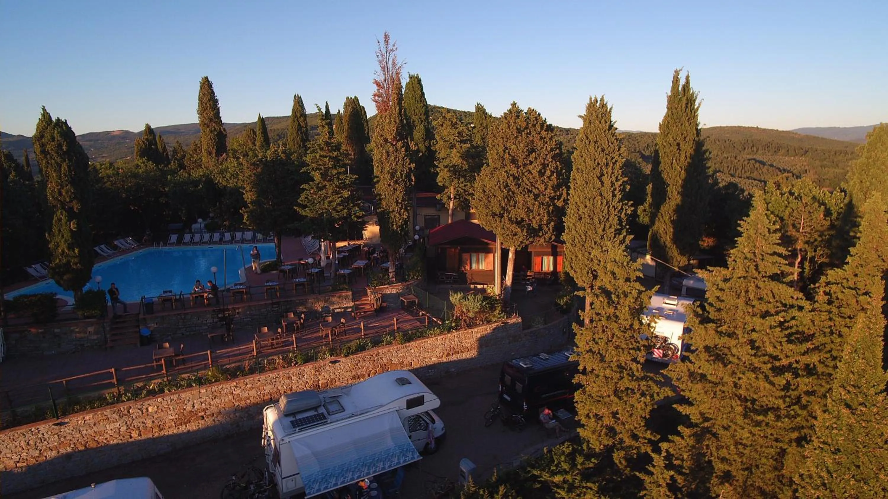 Bird's eye view in Camping Village Panoramico Fiesole