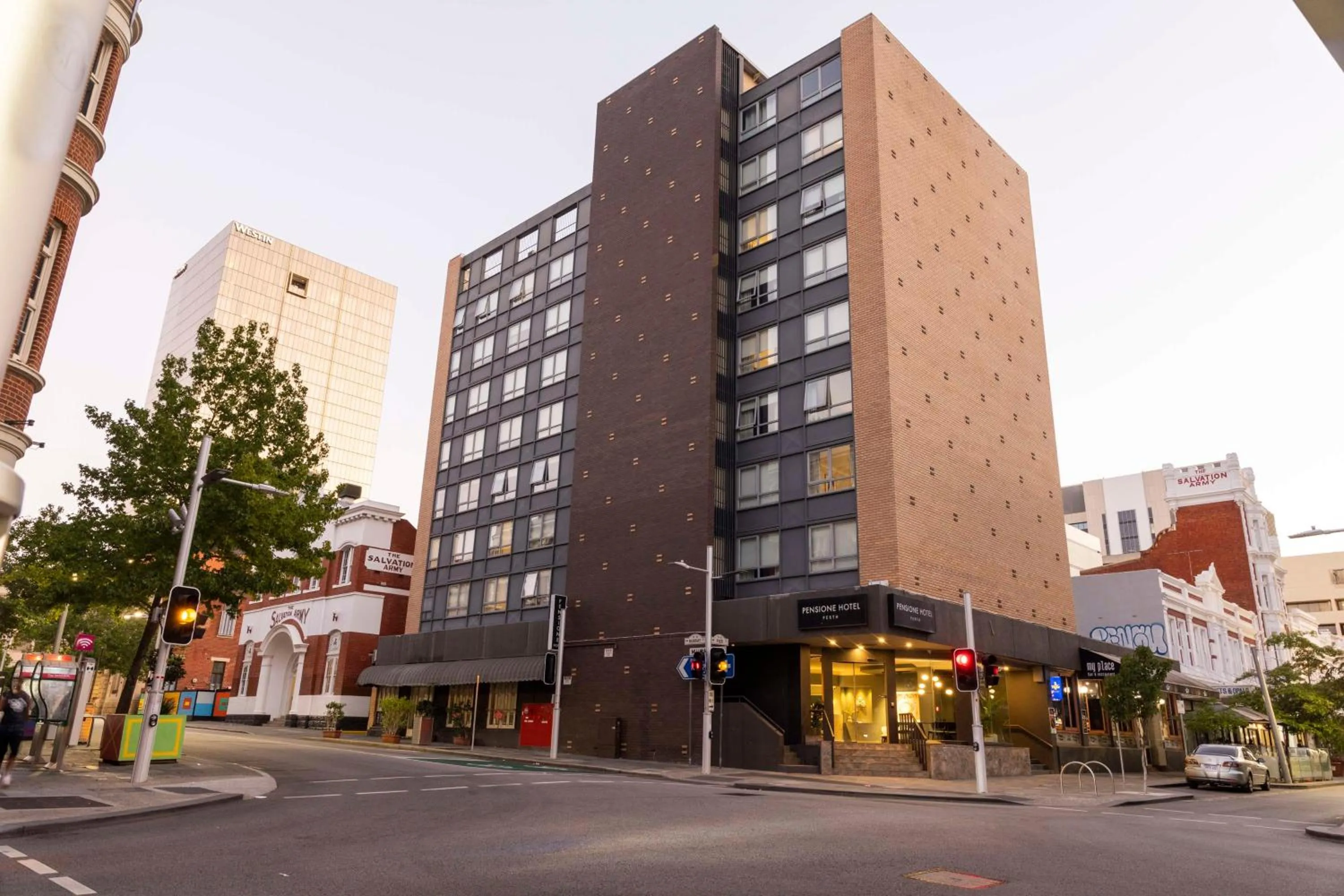 Property building in Pensione Hotel Perth