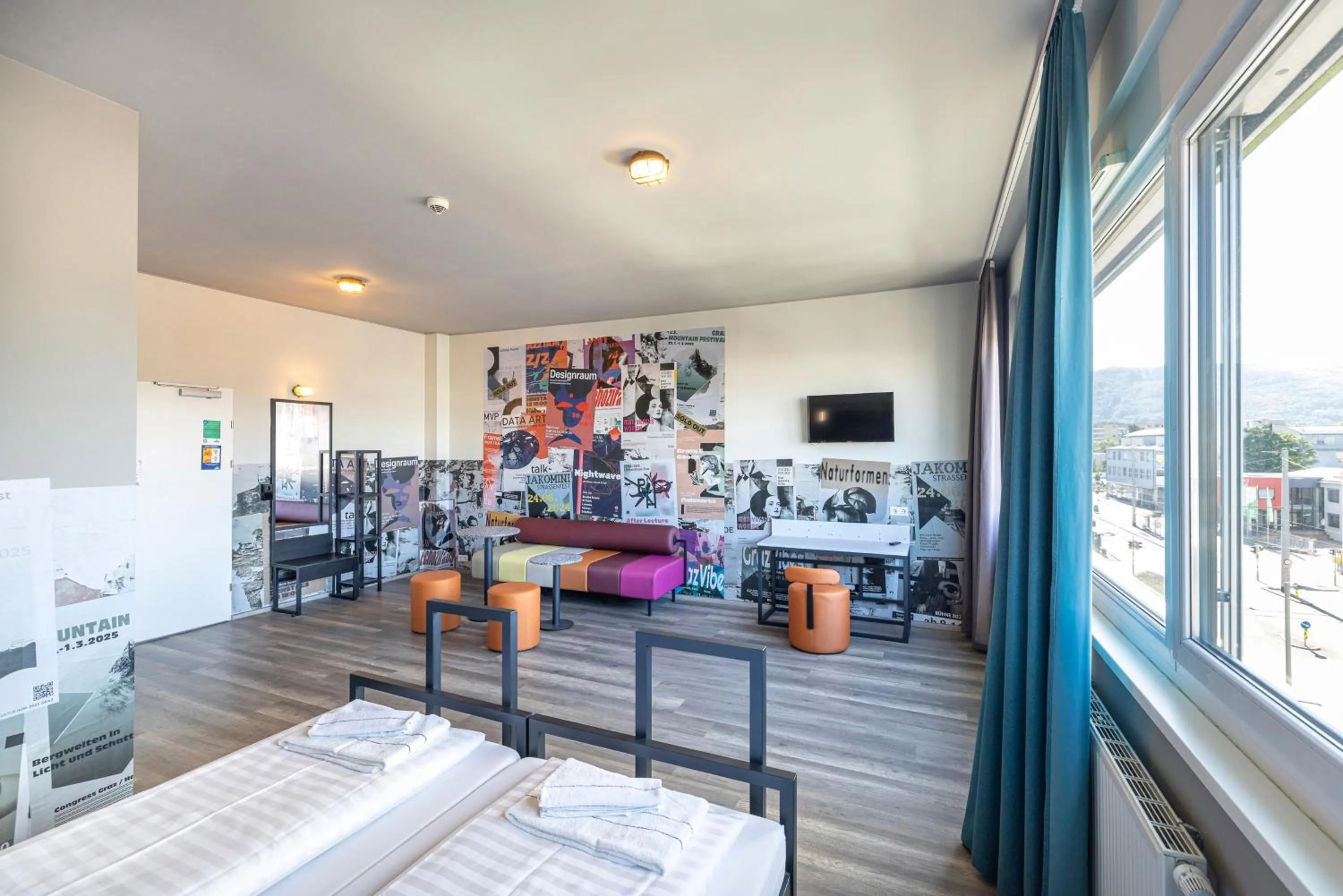 City view in a&o Graz Hauptbahnhof