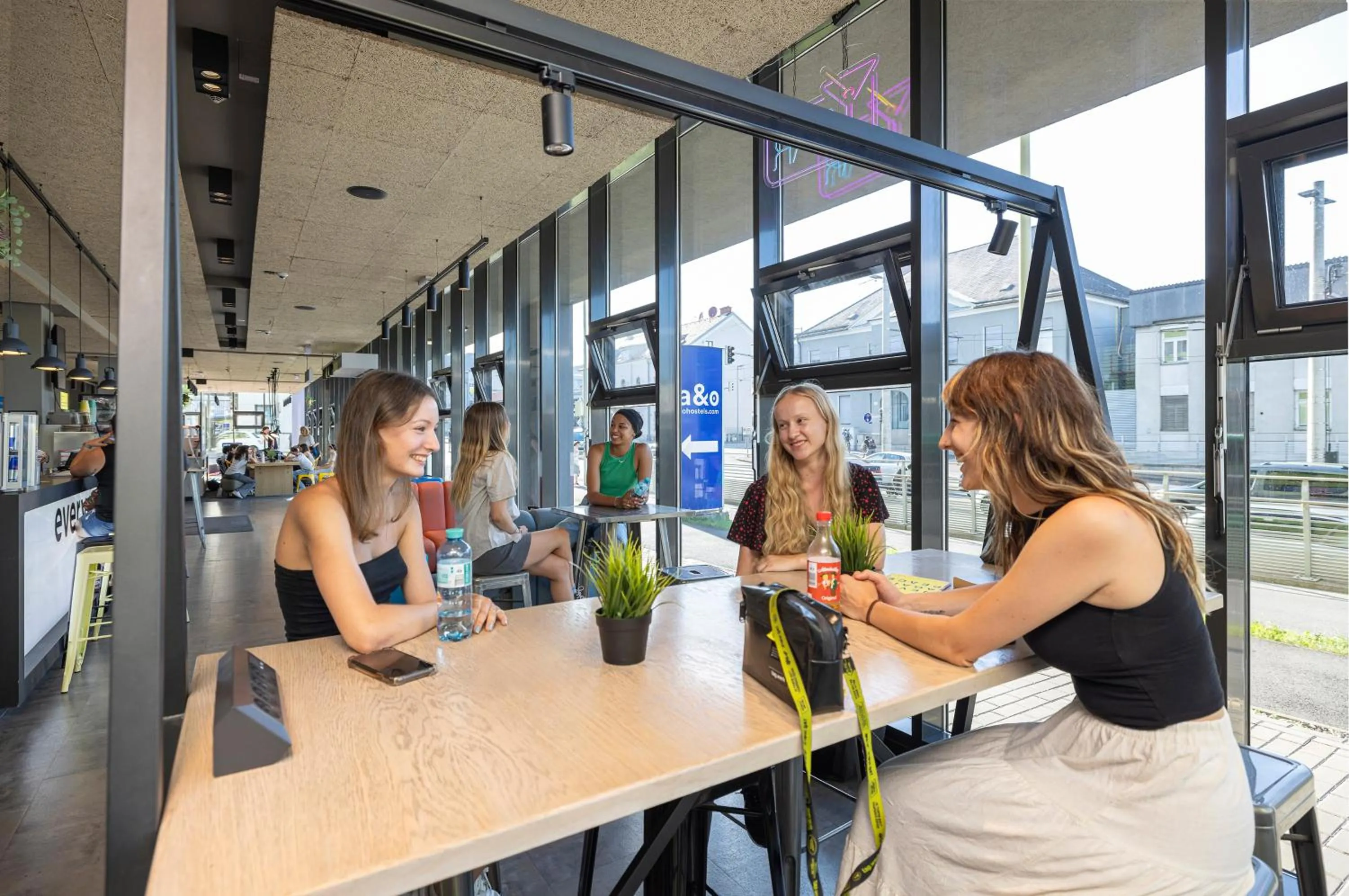 Lobby or reception in a&o Graz Hauptbahnhof
