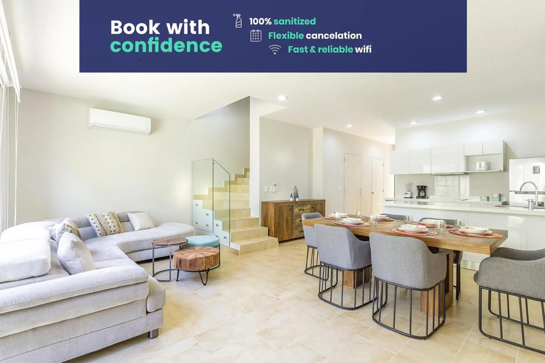 Seating area in Ciudad Mayakoba Homes by Vimex