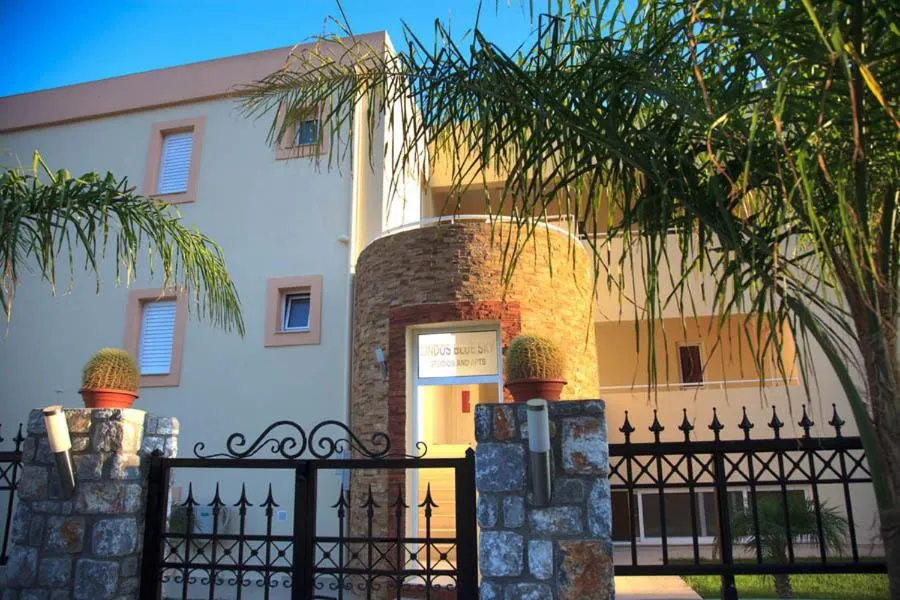 Facade/entrance in Lindos Blue Sky