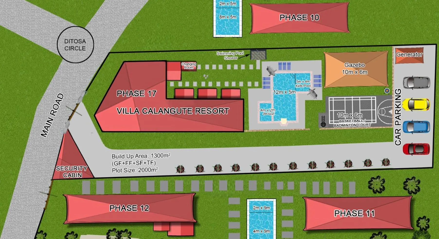 Bird's eye view in Villa Calangute Phase 12