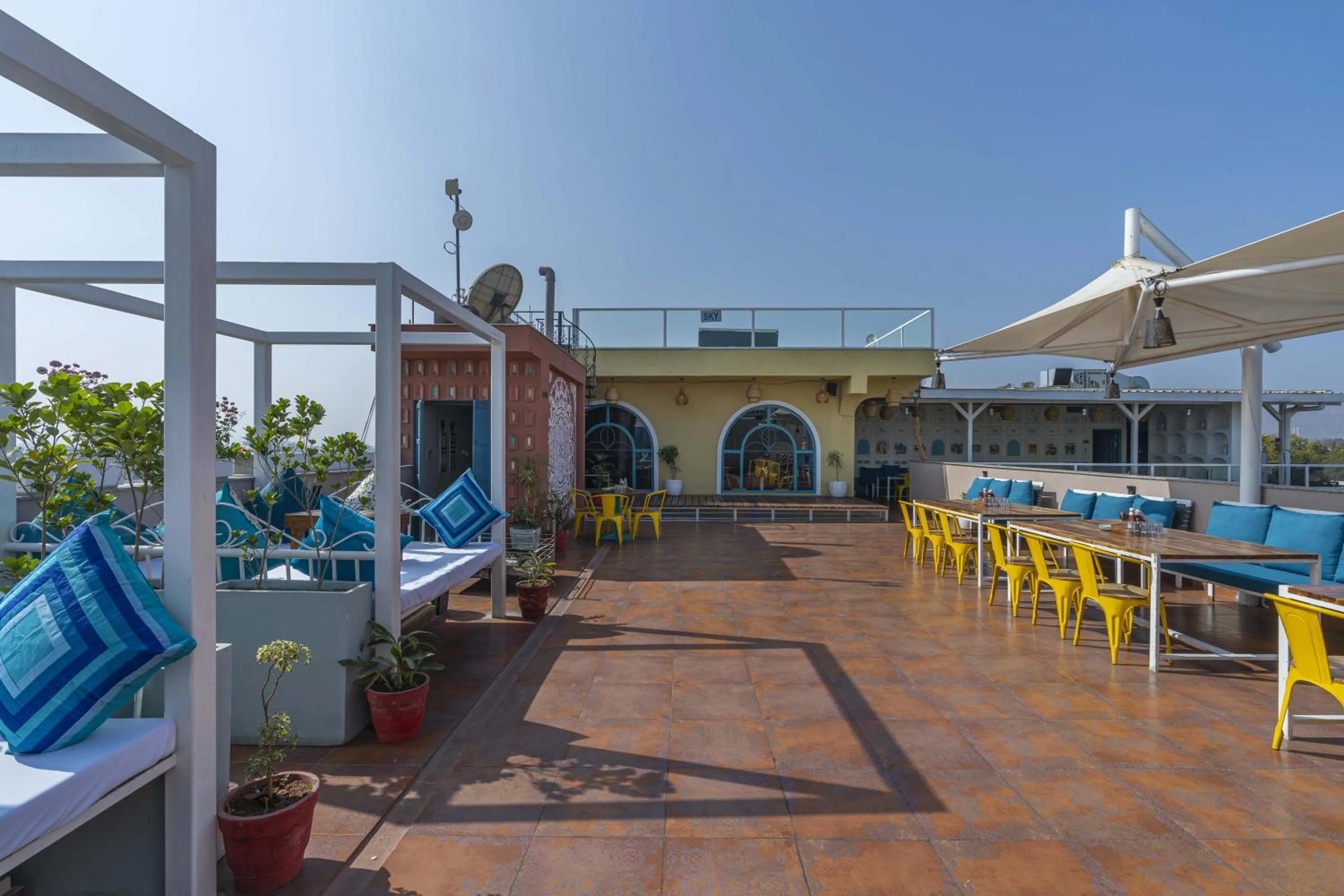 Patio in Zostel Bundi