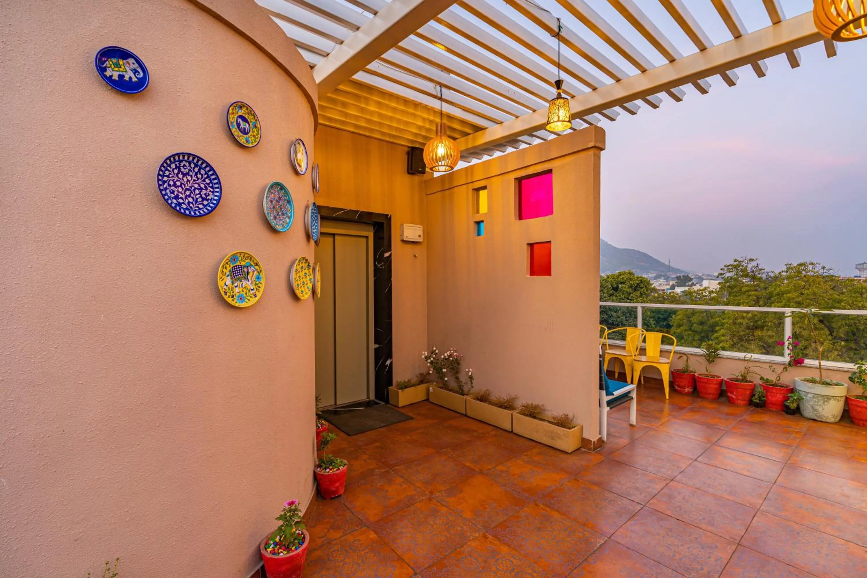 Patio in Zostel Bundi