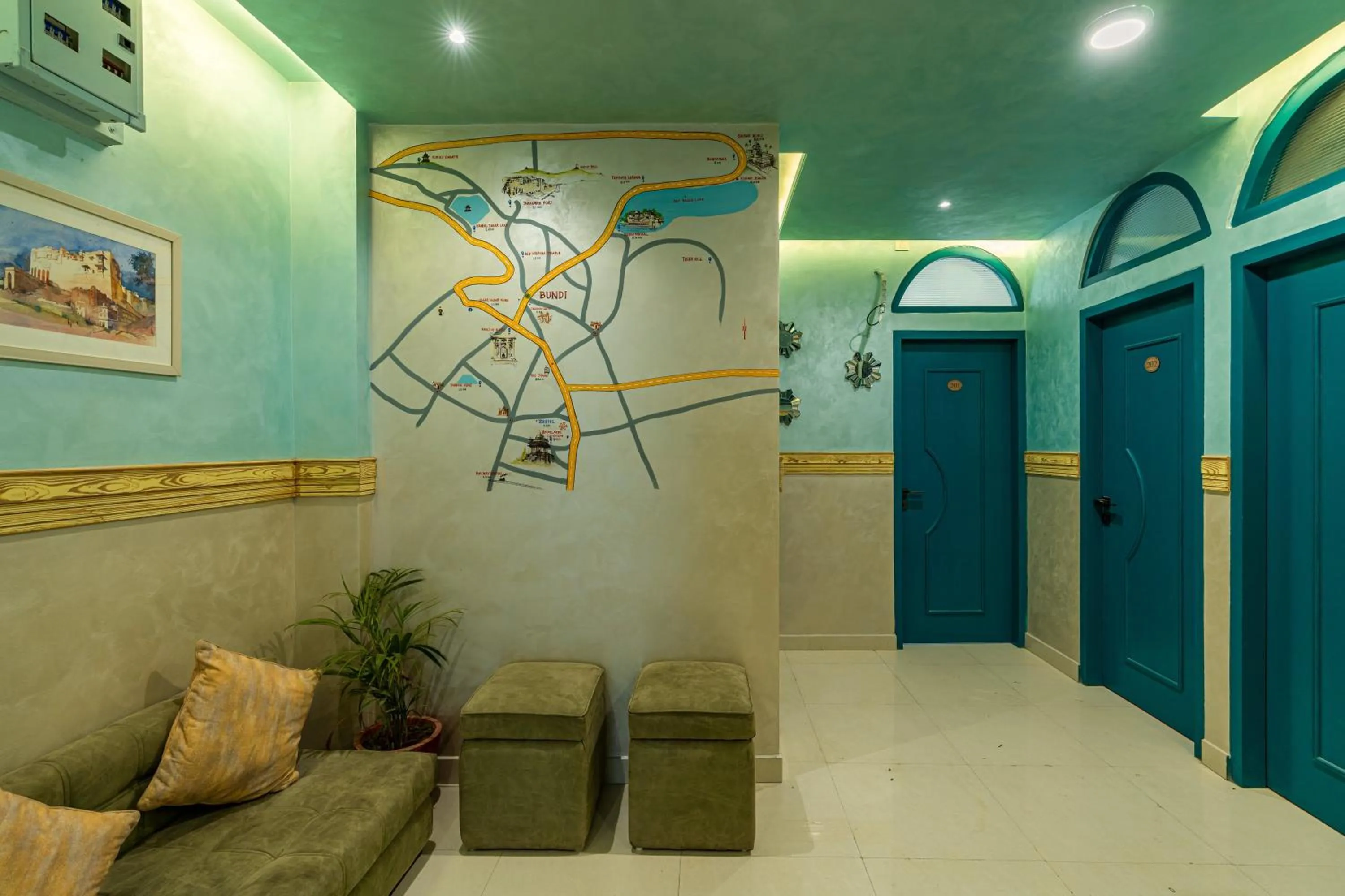 Living room in Zostel Bundi